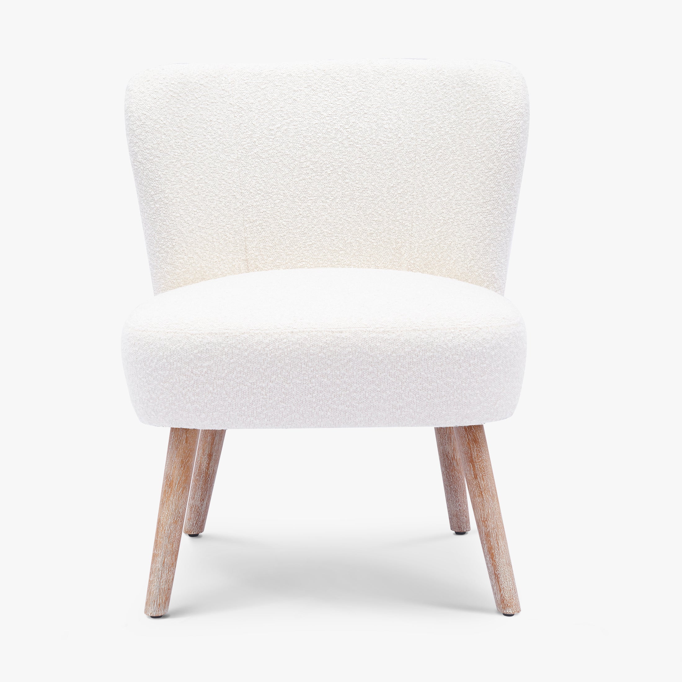 Amélie Mid-Century Boucle Accent Chair with Ottoman Foot Stool Set