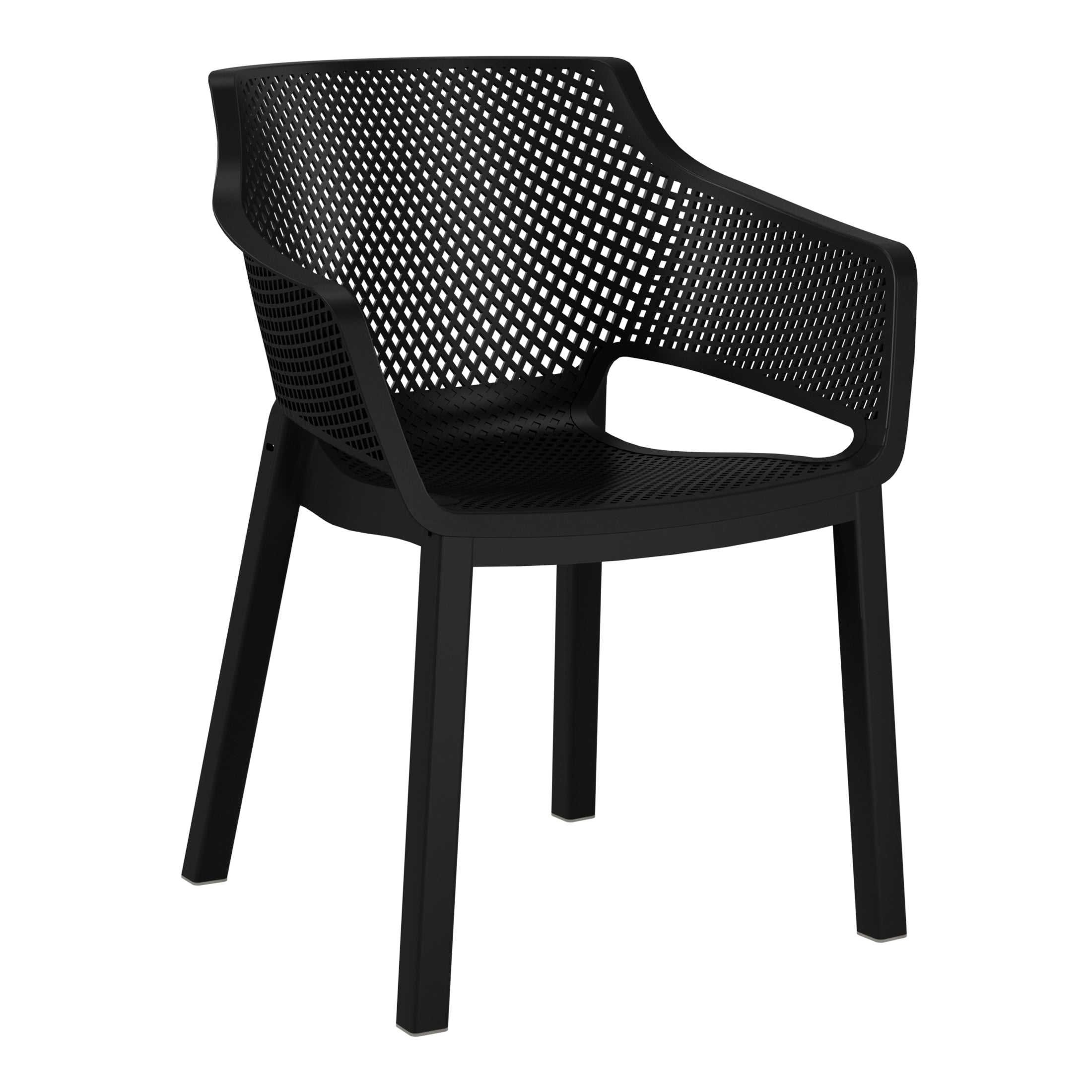 Sunshine Outdoor Modern Stackable Plastic Resin Patio Dining Armchair (Set of 4)