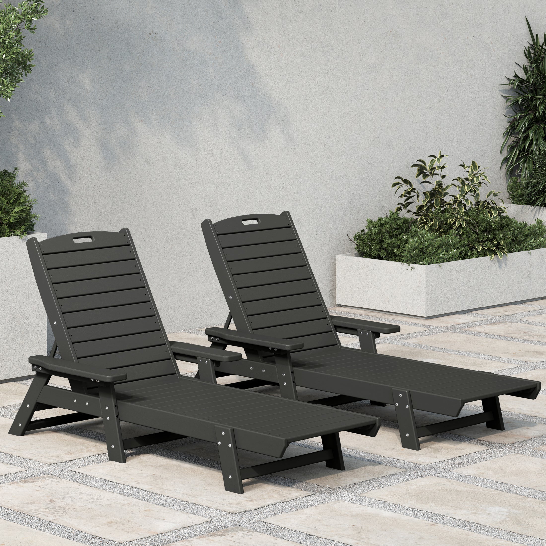 Paradise Poly Reclining Chaise Lounge (Set Of 2)