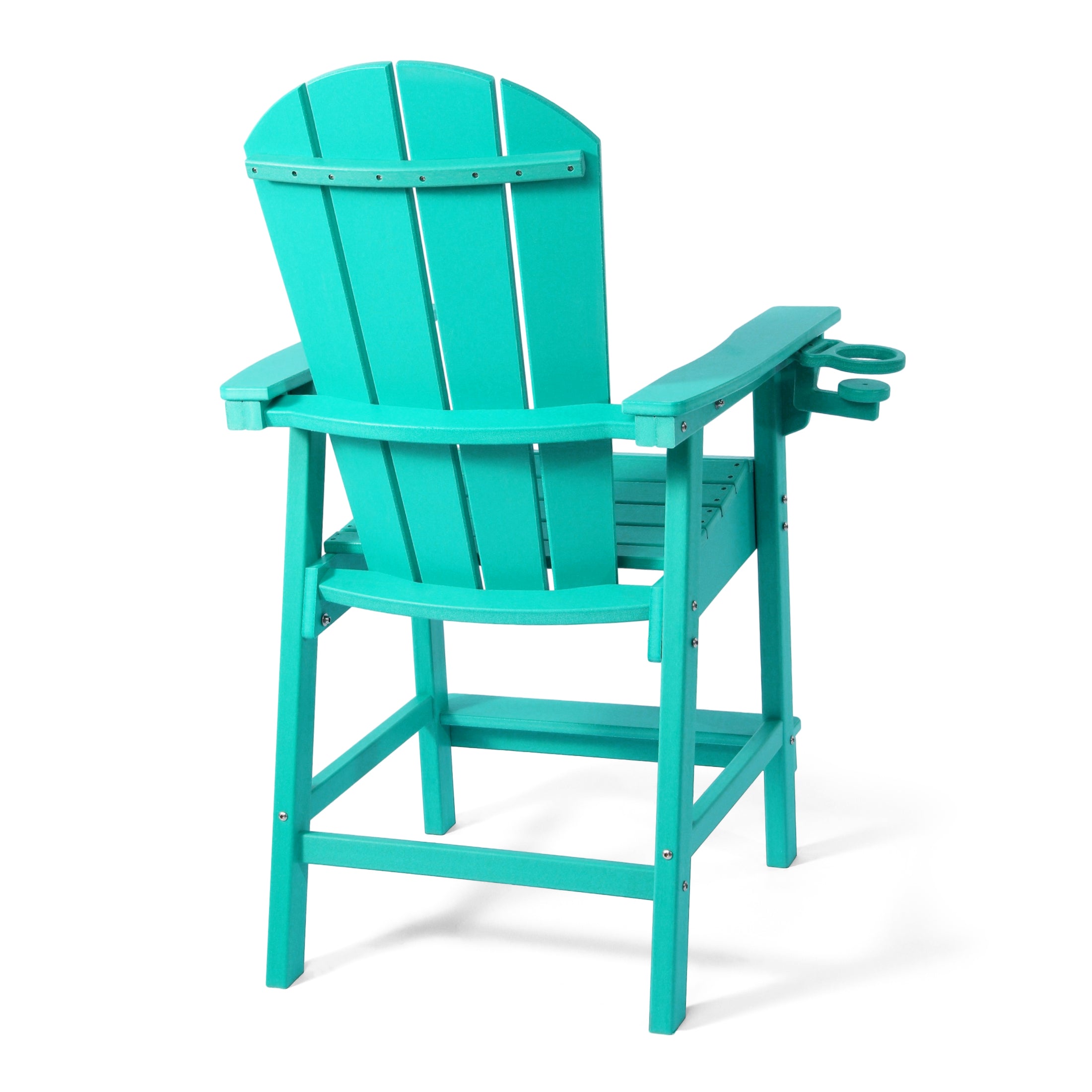 Paradise Outdoor HDPE  Tall Adirondack Counter Height Bar Chair With Cup Holder