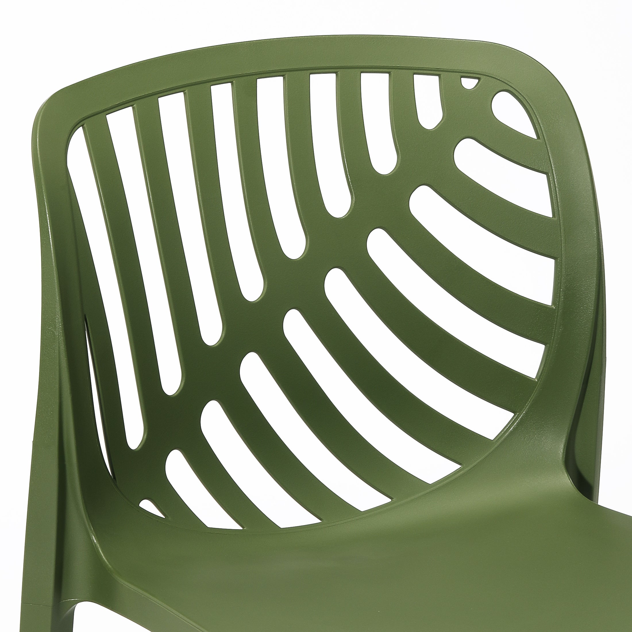 Sunshine Outdoor Modern Stackable Polypropylene Plastic Patio Bistro Dining Side Chairs (Set of 2)