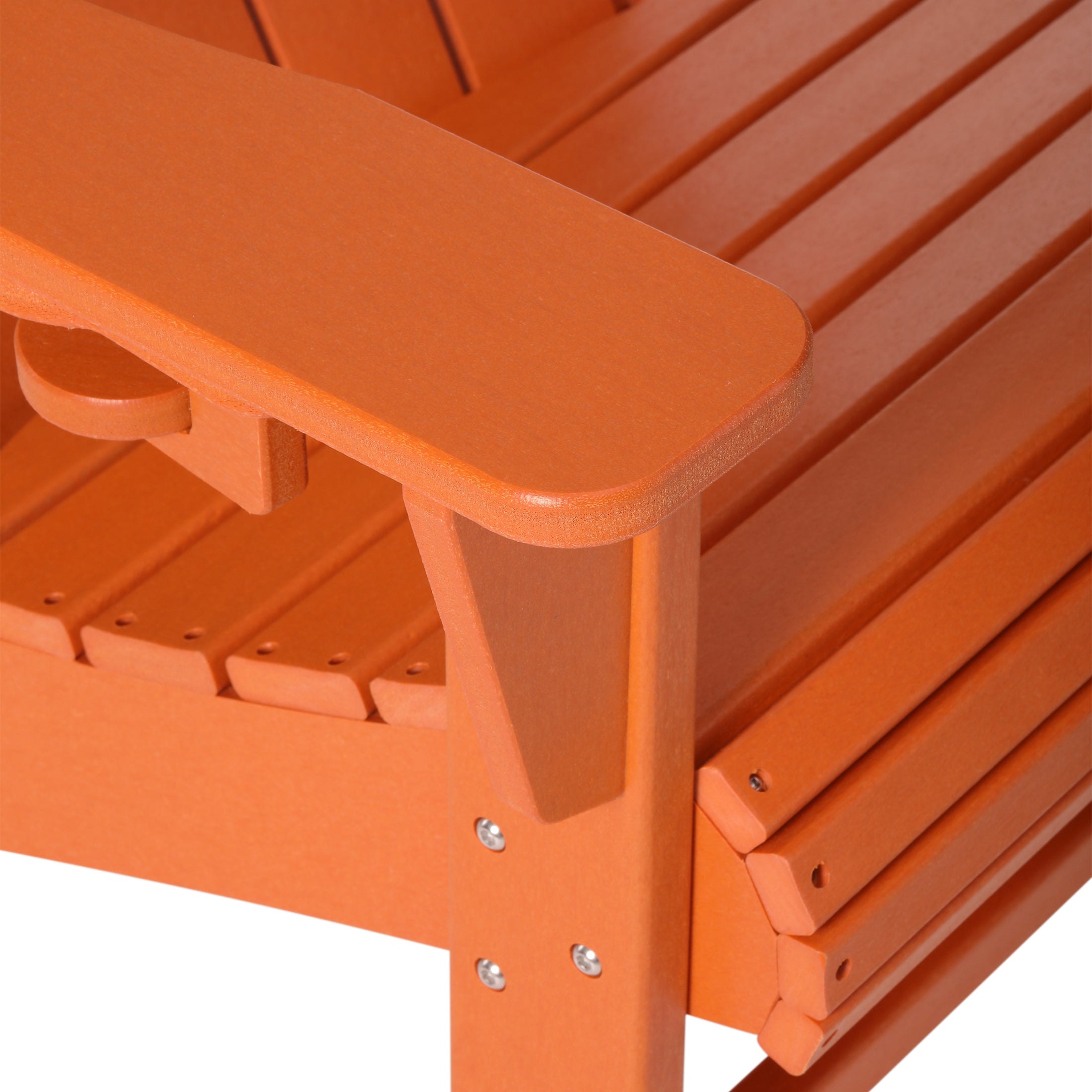 Lakeview 3-Piece Outdoor Patio HDPE Adirondack Chair With Cup Holder and Table Set