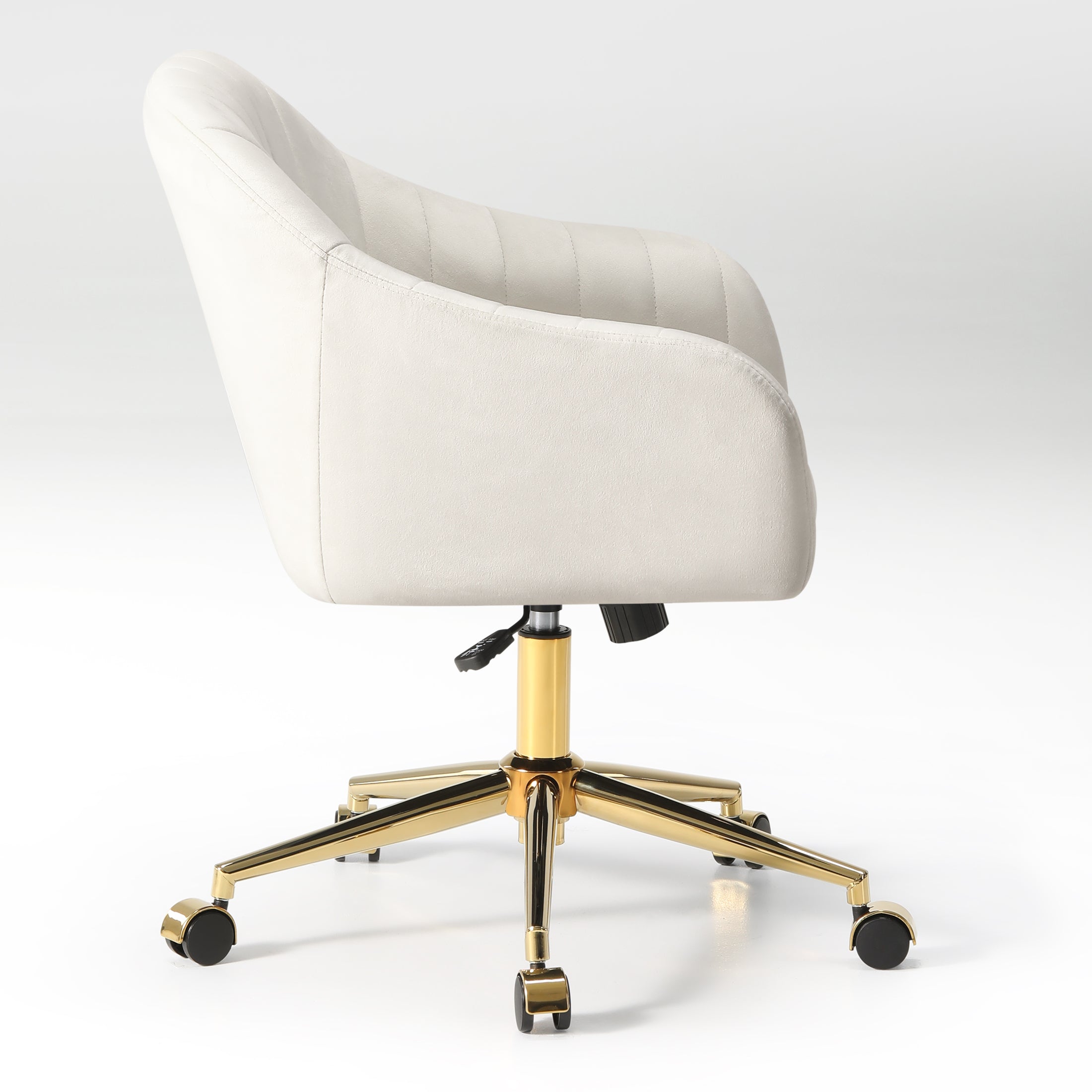 Alaia Upholstered Velvet Swivel Vanity Office Chair With Wheels