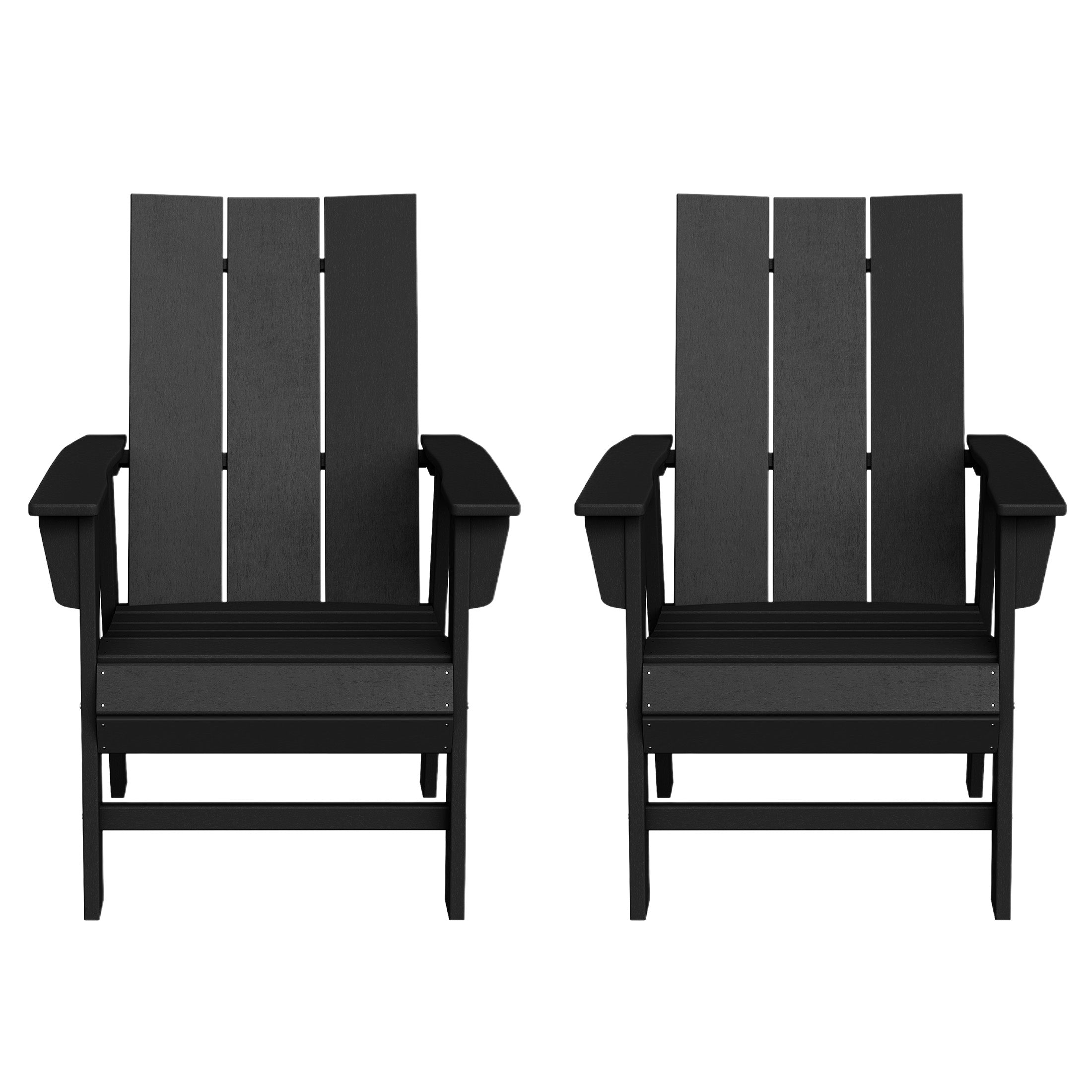 Palms Outdoor Patio HDPE Plastic Modern Adirondack Dining Chairs (Set of 2)