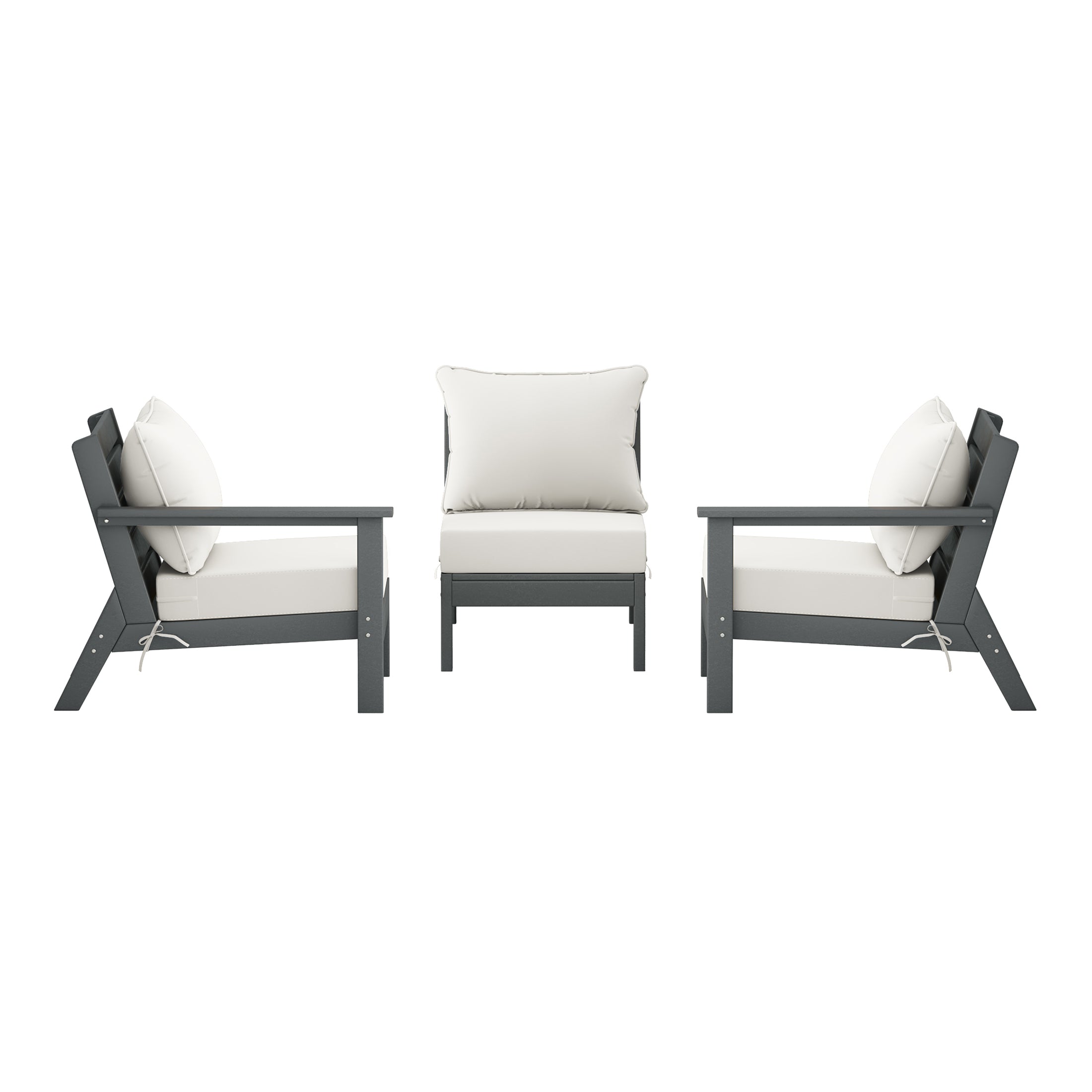 Portsmouth Outdoor Patio HDPE Sectional Sofa with Patio Cushions
