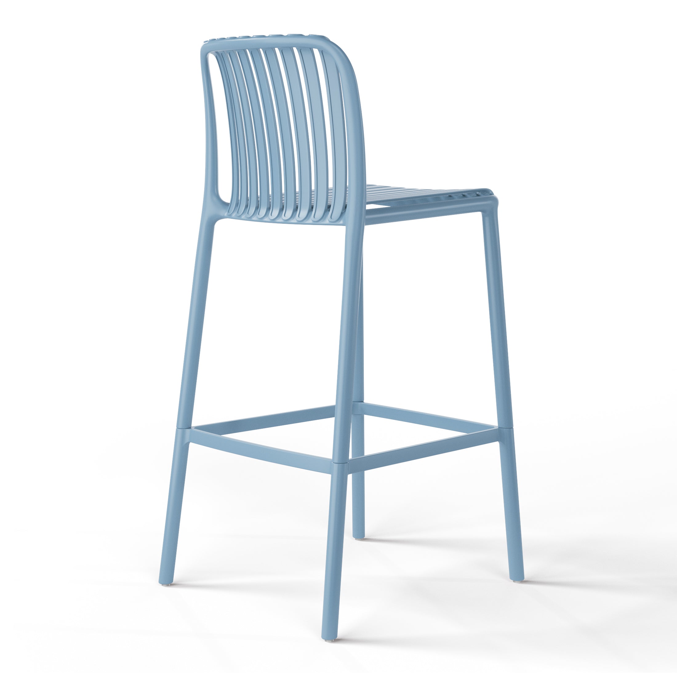 Sunshine 29.5" Outdoor Modern Polypropylene Plastic Patio Bar Height Stools (Set of 2)