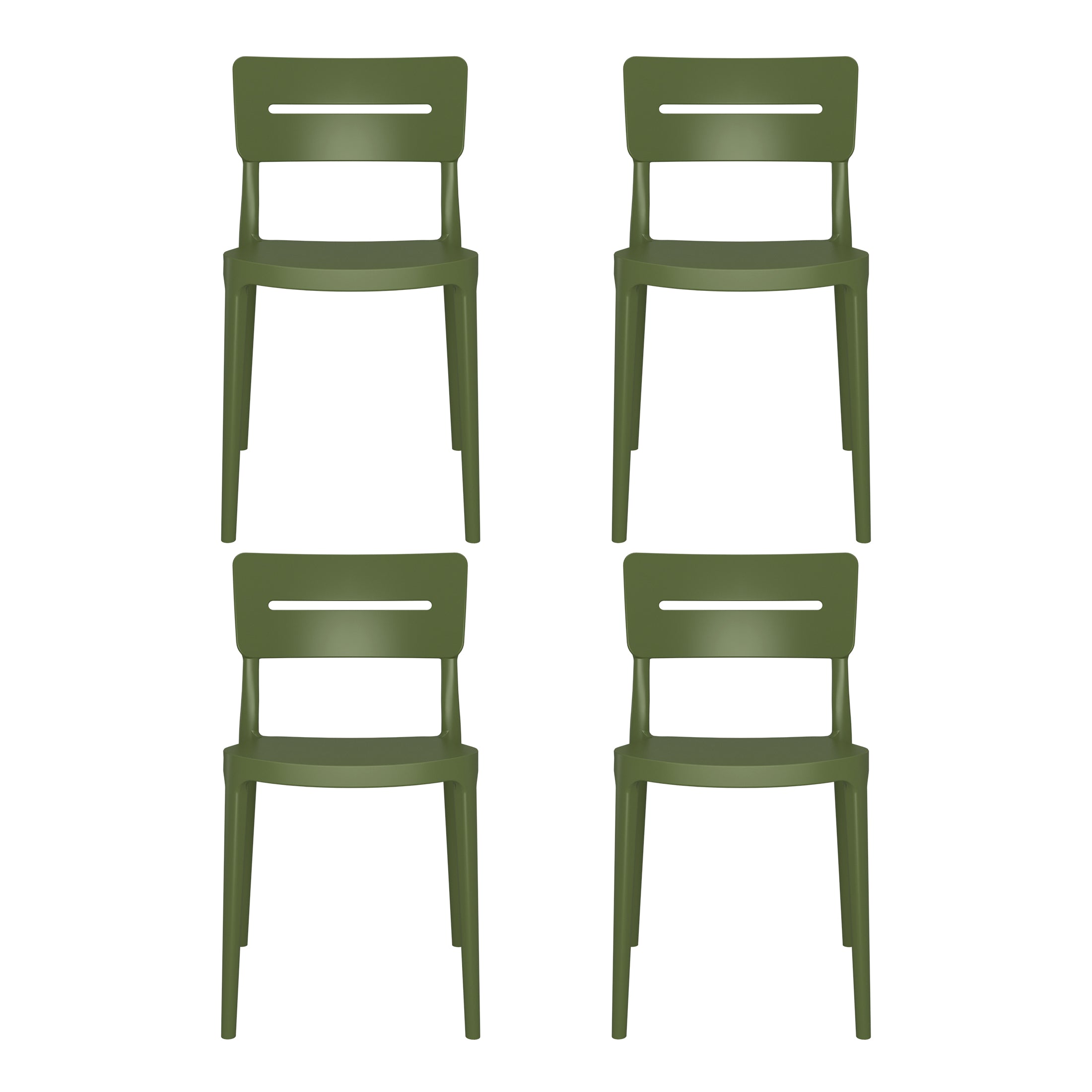 Sunshine Outdoor Modern Stackable Plastic Patio Dining Chairs (Set of 4)