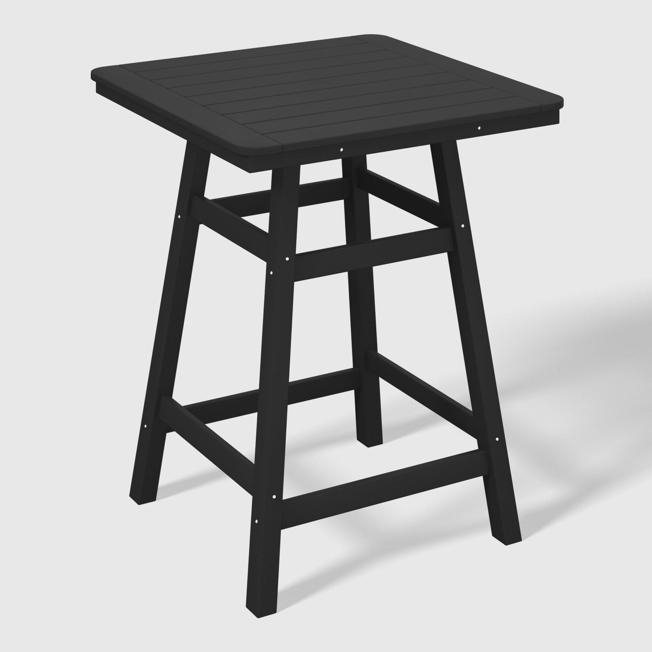 Paradise 30" Square Outdoor Patio Counter High Bistro Bar Table With Umbrella Hole