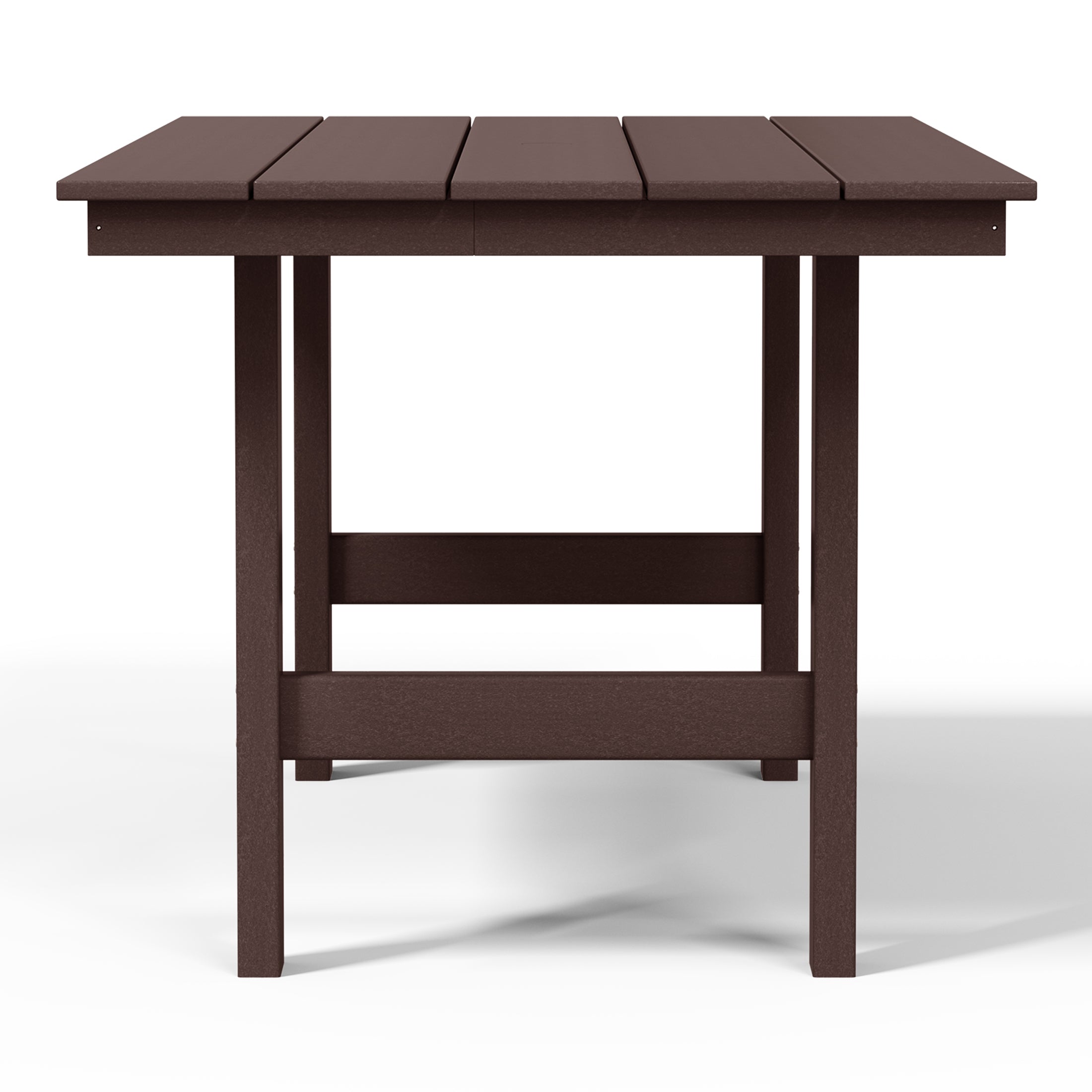 Palms Outdoor Modern HDPE 66" Wide Rectangle Patio Dining Table for 6
