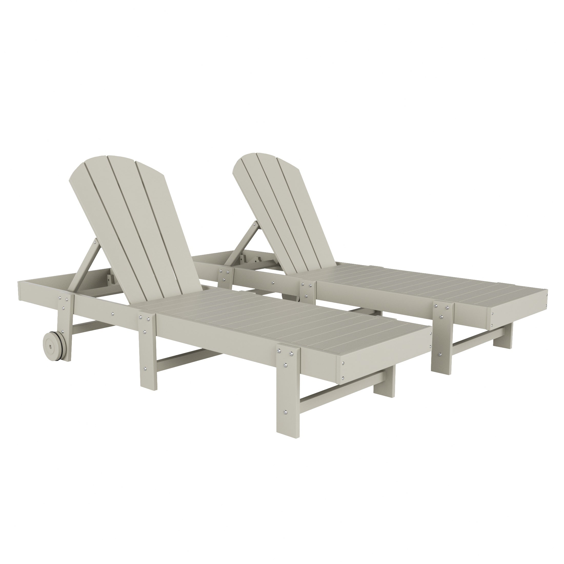 Paradise Adirondack Poly Reclining Chaise Lounge With Wheels (Set Of 2)
