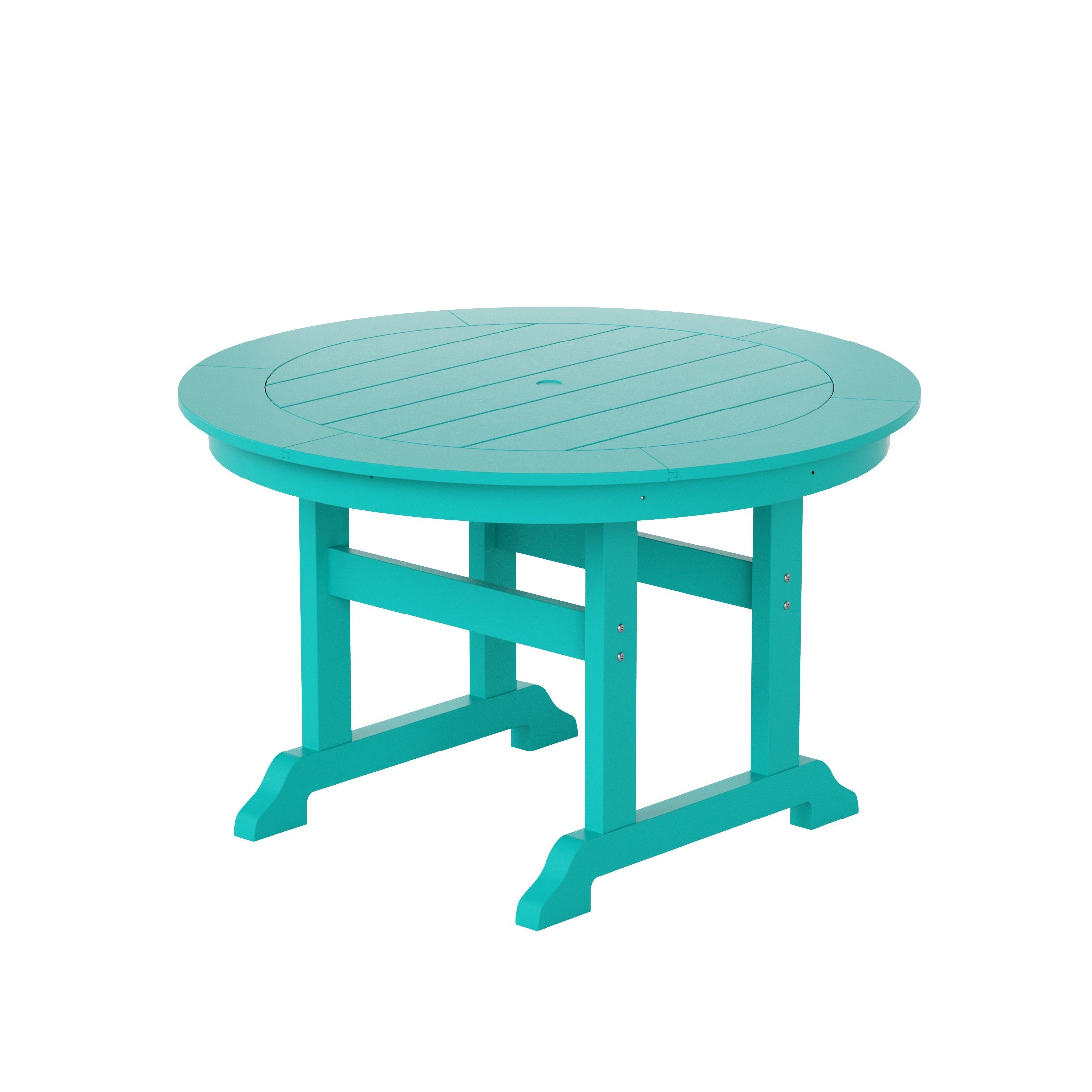 Paradise 5-Piece HDPE Round Patio Dining Table Set with Foldable Chairs