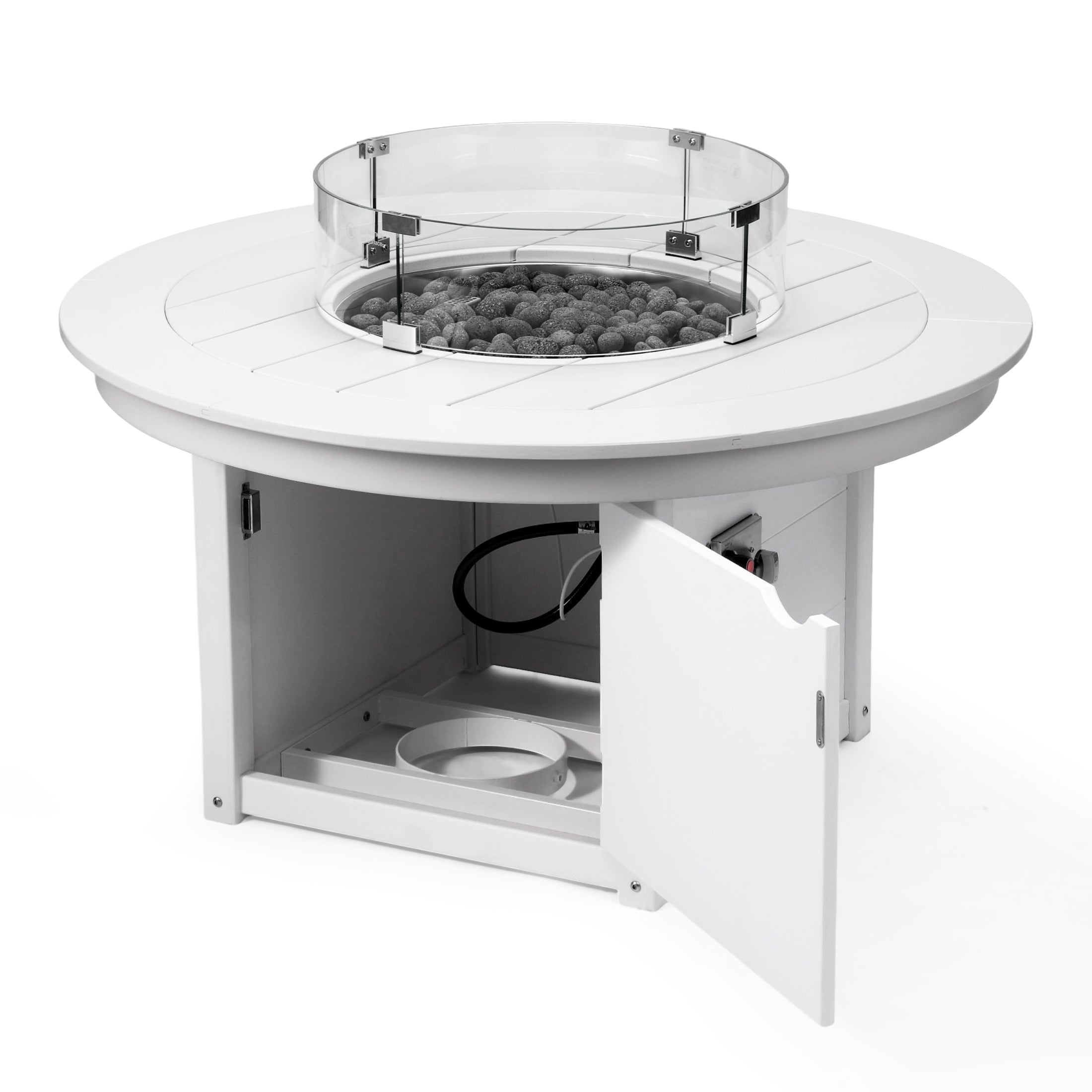Sol 47" Modern Outdoor 55,000 BTU Patio Propane Round Fire Pit Table