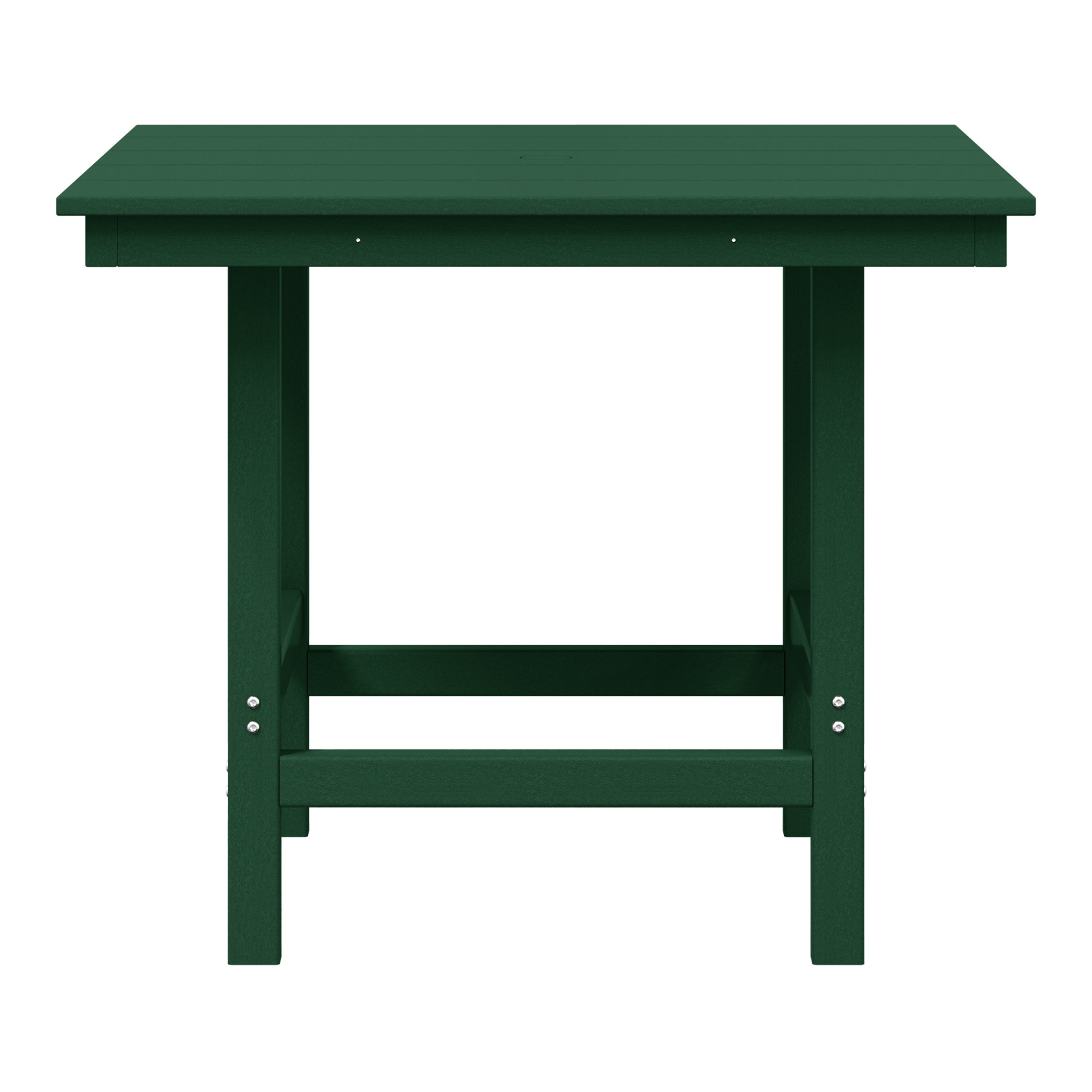 Palms Outdoor HDPE 36" Square Patio Dining Table with Umbrella Hole