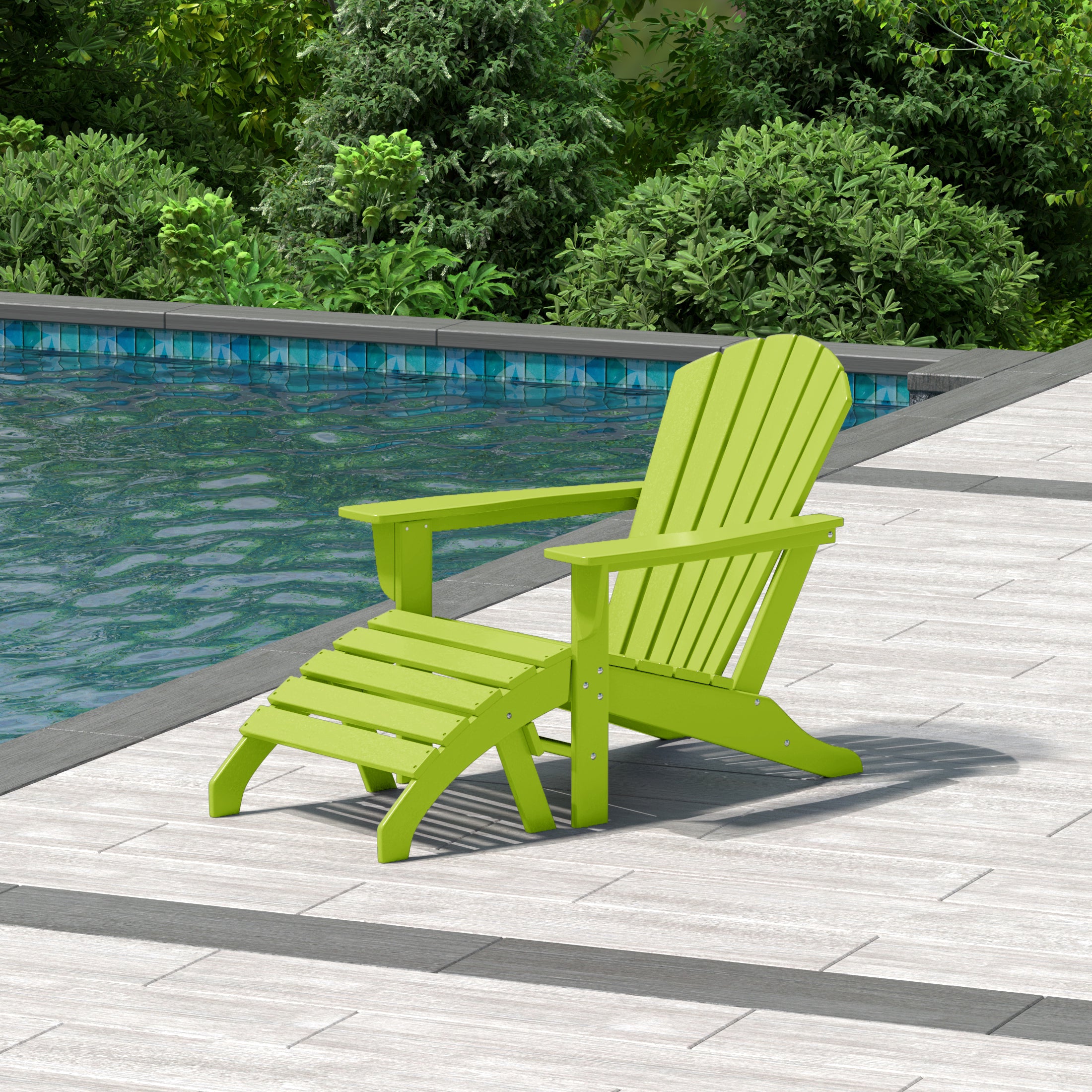 Portside Outdoor Adirondack Chair With Ottoman 2-Piece Set
