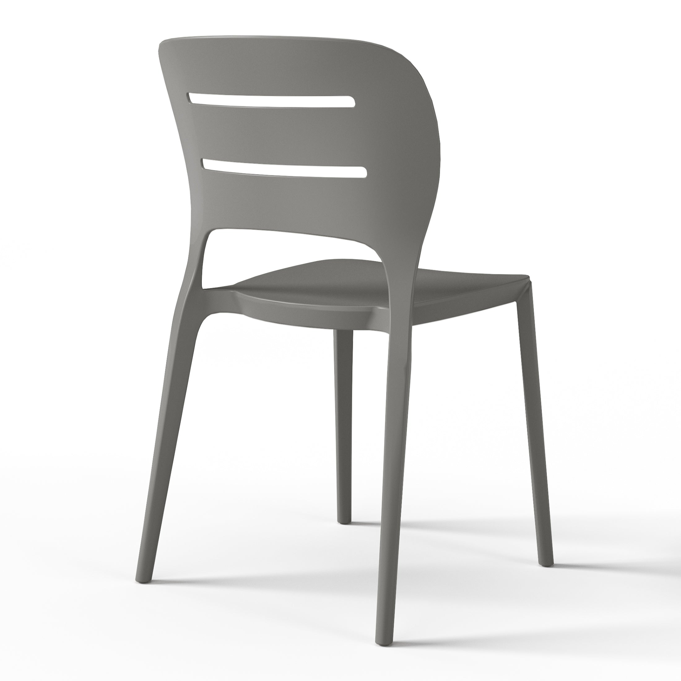 Sunshine Outdoor Modern Stackable Plastic Patio Dining Side Chairs (Set of 2)