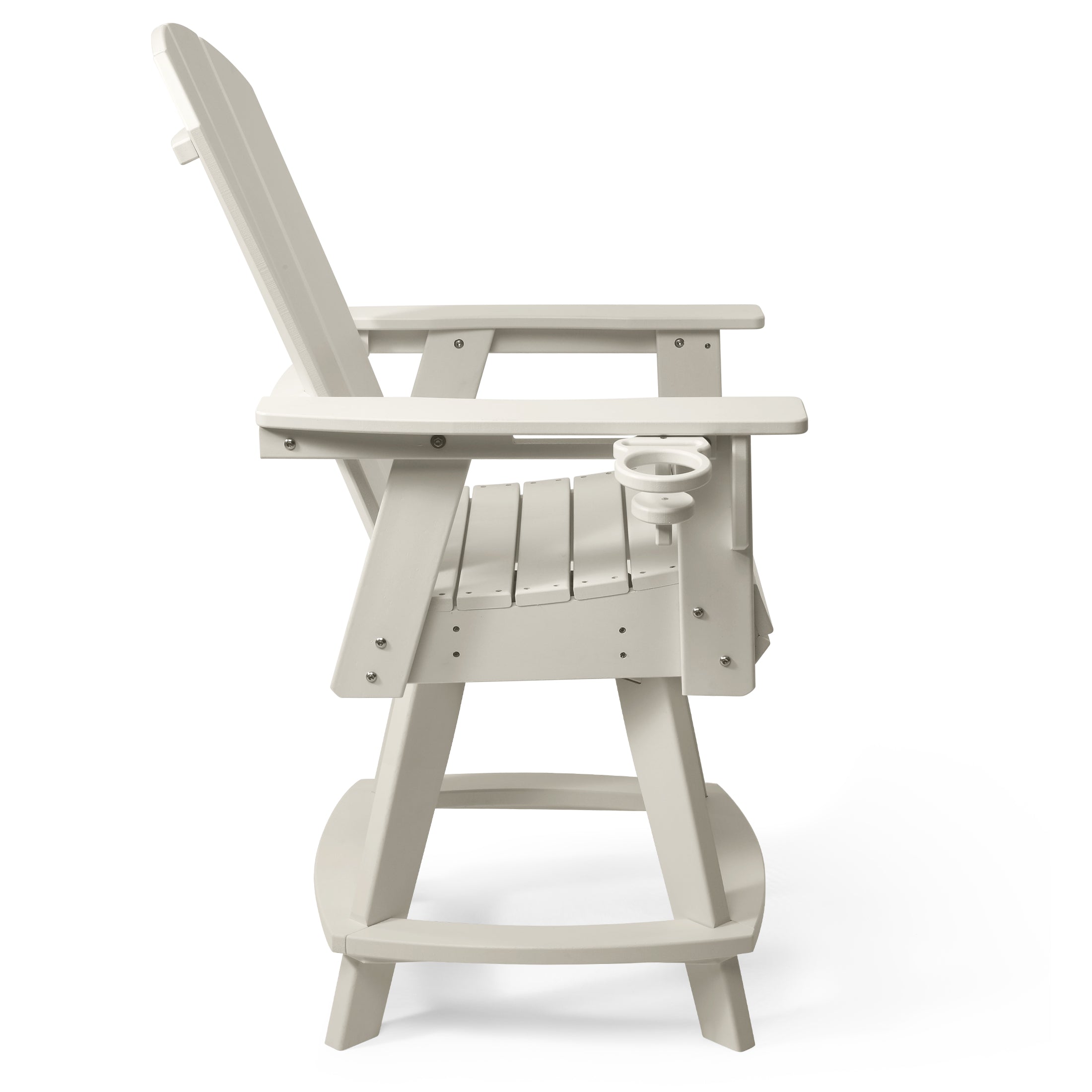 Paradise Outdoor HDPE Adirondack Swivel Counter Height Bar Chair With Cup Holder