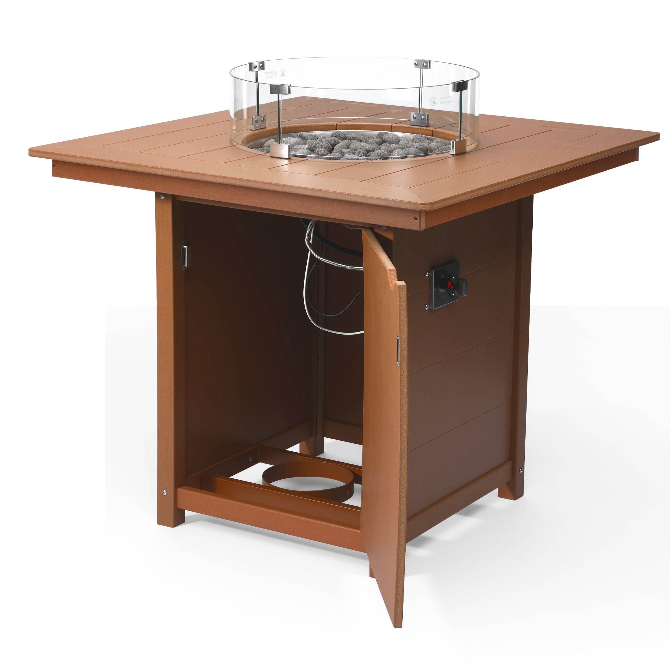 Sol 42" Modern Outdoor Patio Gas Propane Square Fire Pit Table