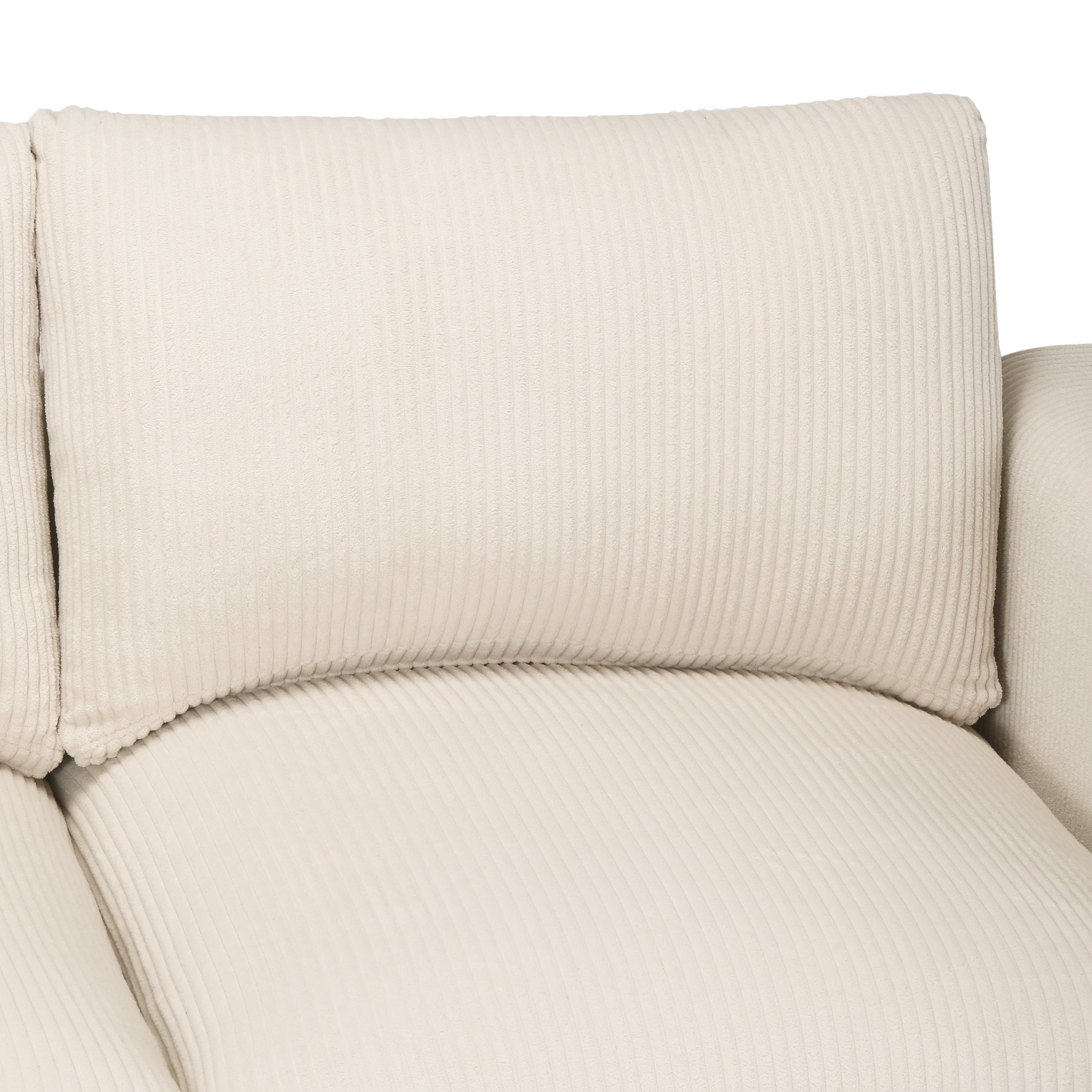 Ava 128" Corduroy Modular U-Shaped Sectional Couch and Chaise With USB/Type-C Ports and Side Pockets