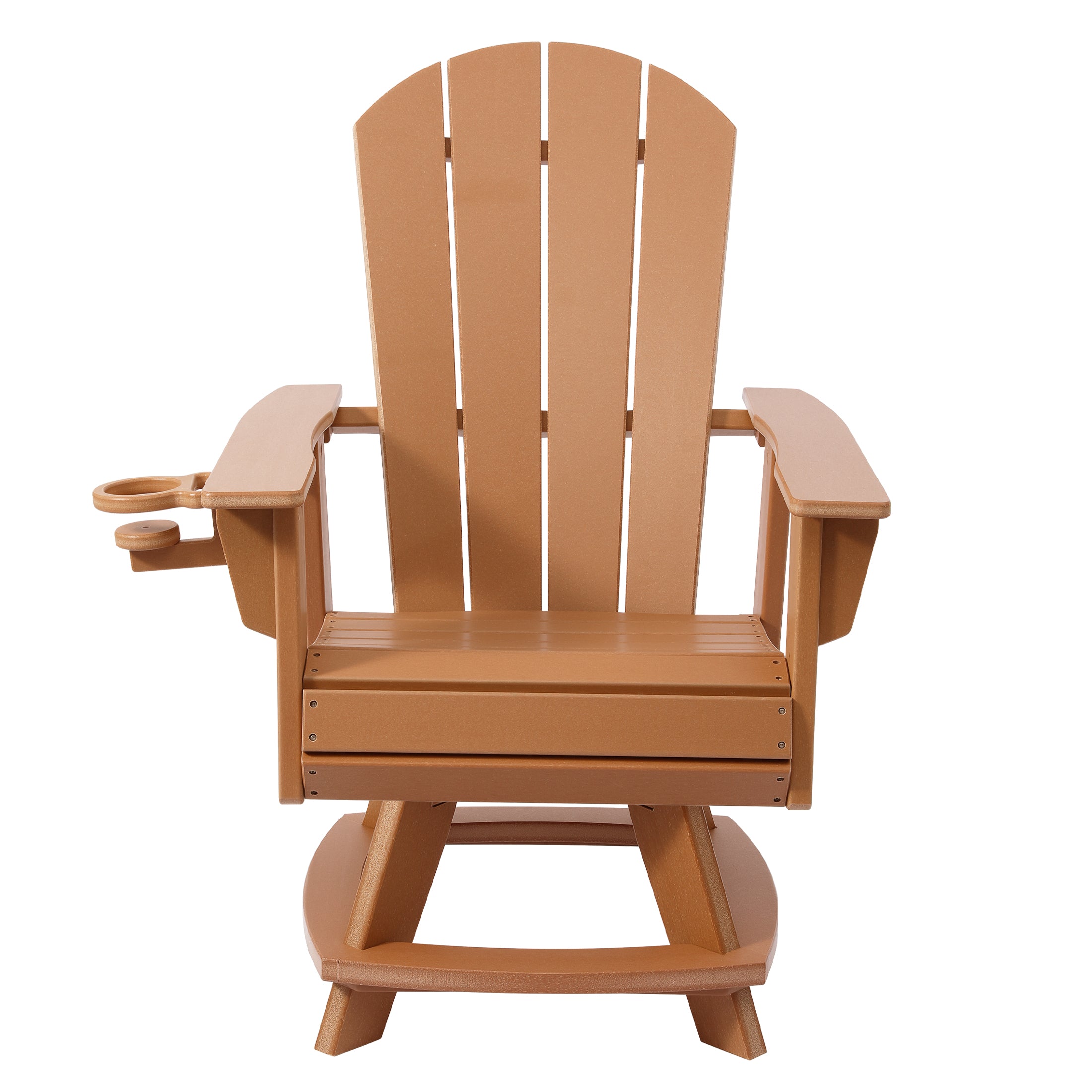 Paradise Outdoor HDPE Swivel Adirondack Patio Dining Chair With Cup Holder