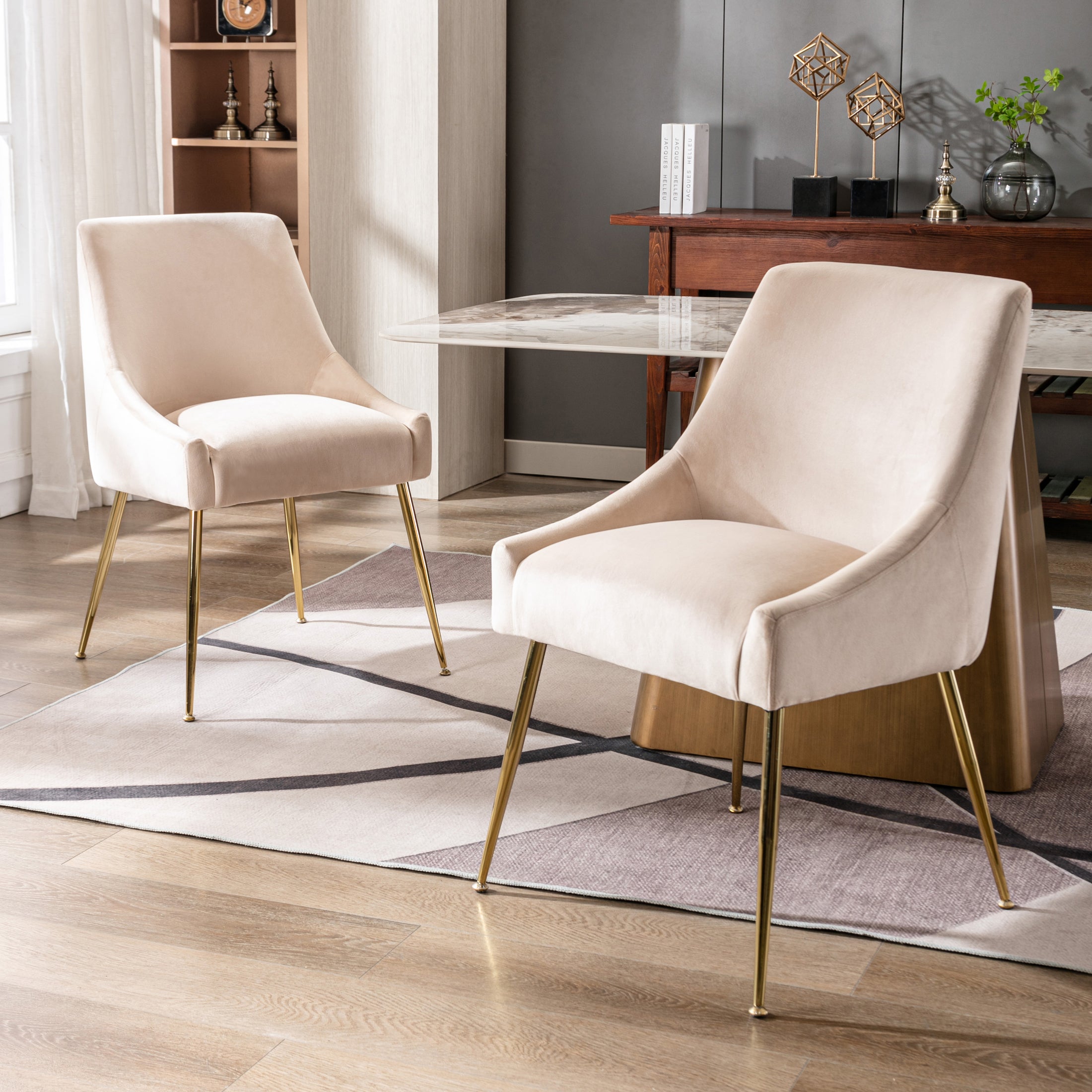 Makala Upholstered Velvet Accent Chair (Set of 2)