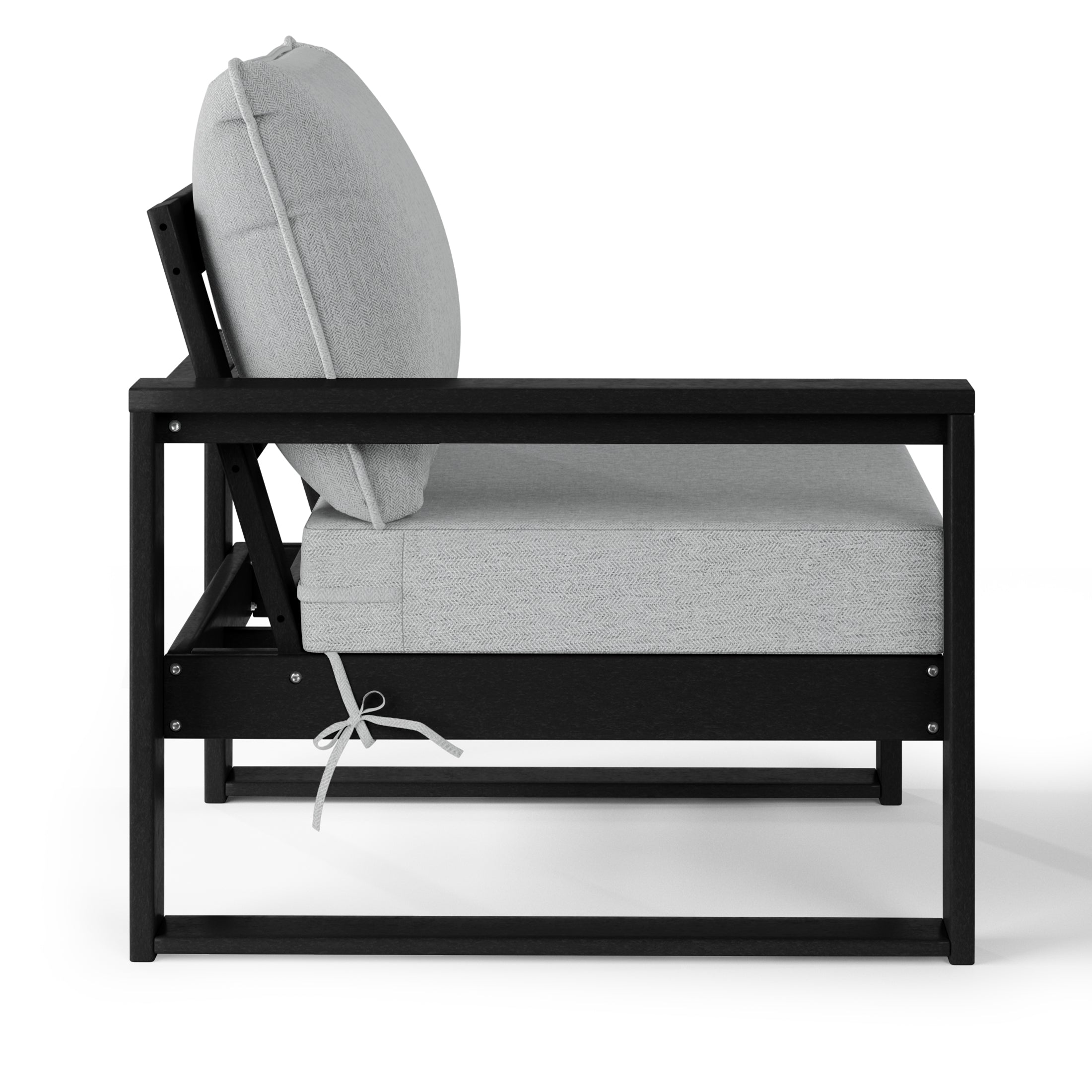 Rockaway Outdoor HDPE Left Arm Sectional Patio Corner Club Chair with Patio Cushions