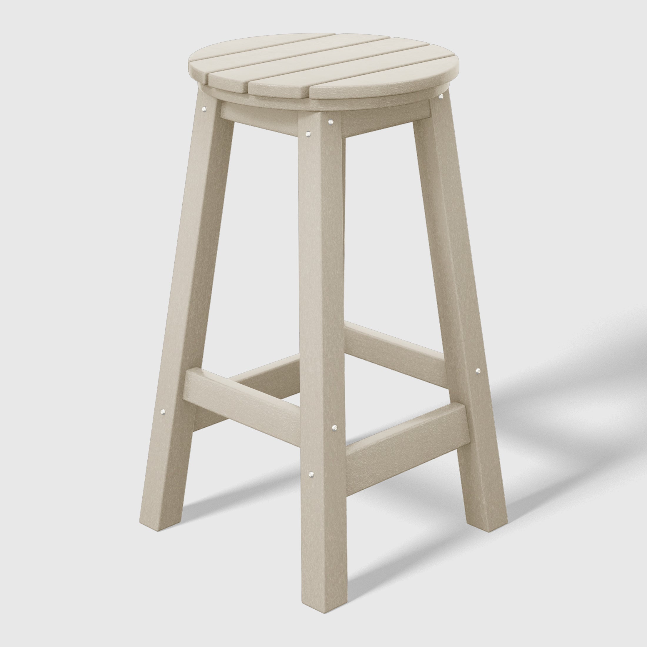 Paradise 24" HDPE Outdoor Patio Round Counter Height Bar Stool Set of 3