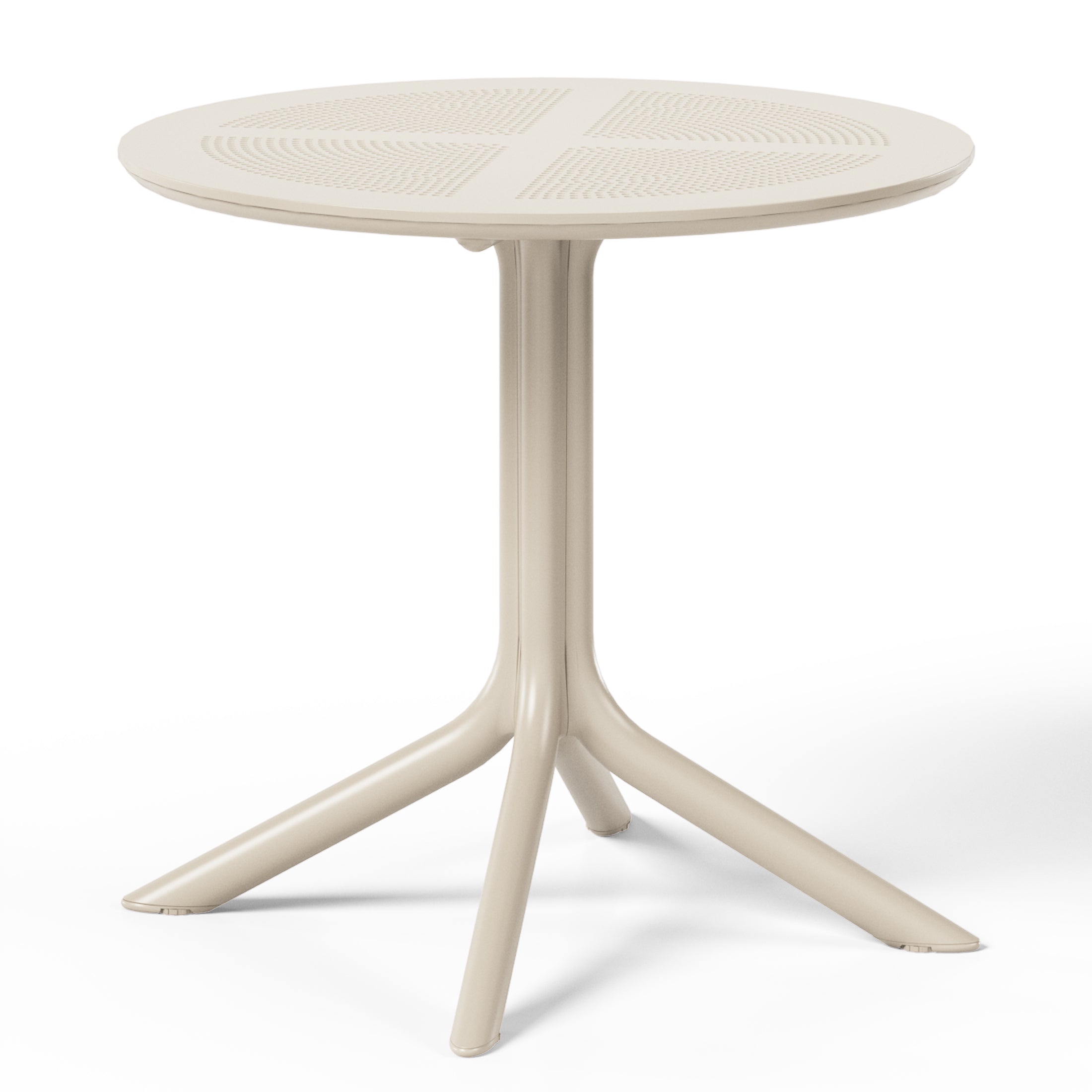 Sunshine 31.5" Round Plastic Outdoor Patio Dining Table for 4