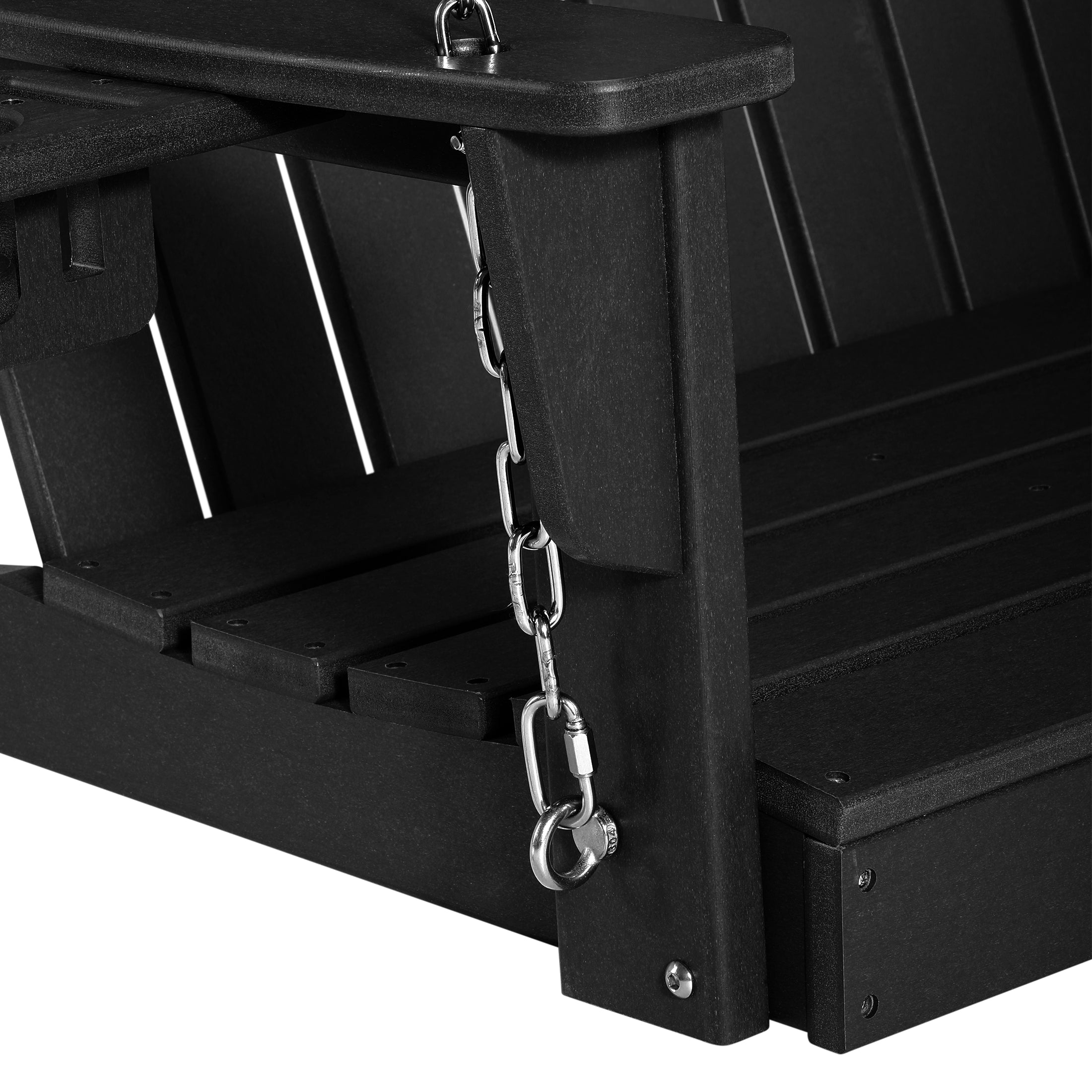 Savannah 4ft Outdoor HDPE Poly Farmhouse Hanging Porch Swing With Cup Holders