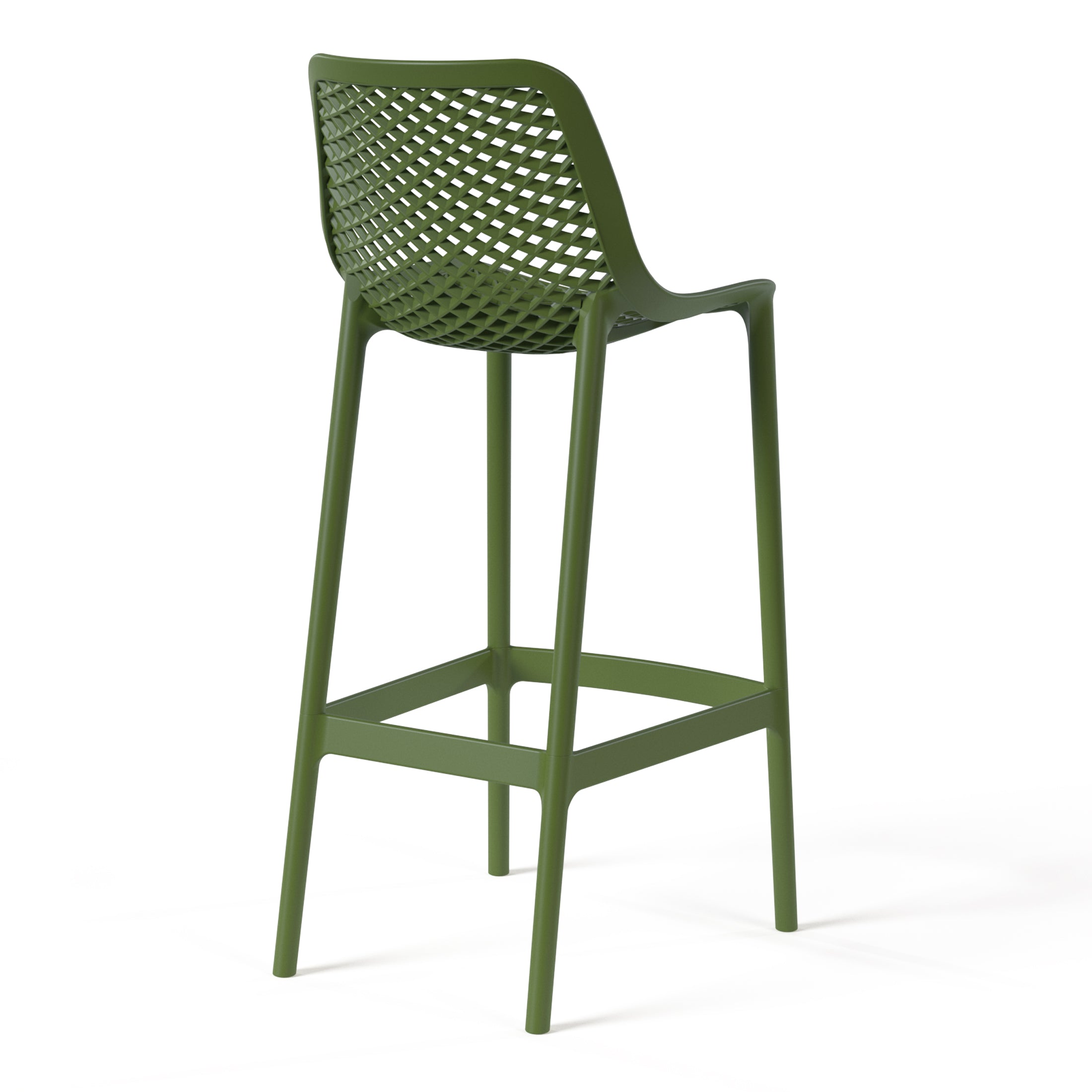 Sunshine 41.75" Outdoor Modern Polypropylene Plastic Patio Bar Height Stools (Set of 2)
