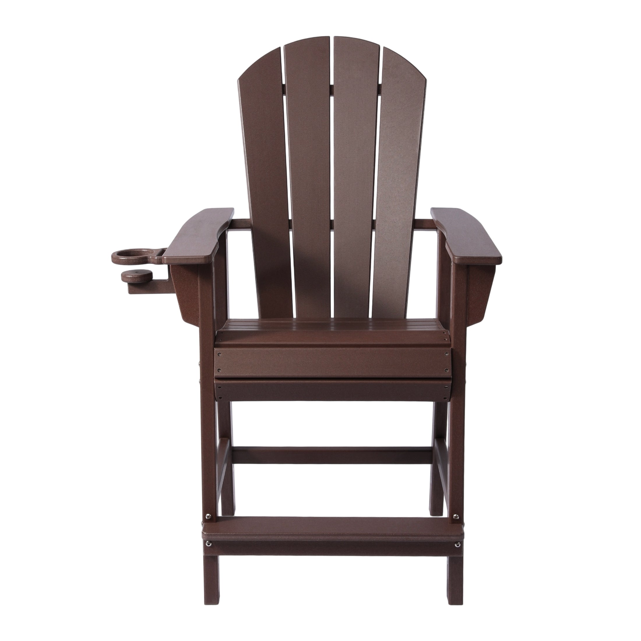 Paradise Outdoor HDPE  Tall Adirondack Counter Height Bar Chair With Cup Holder