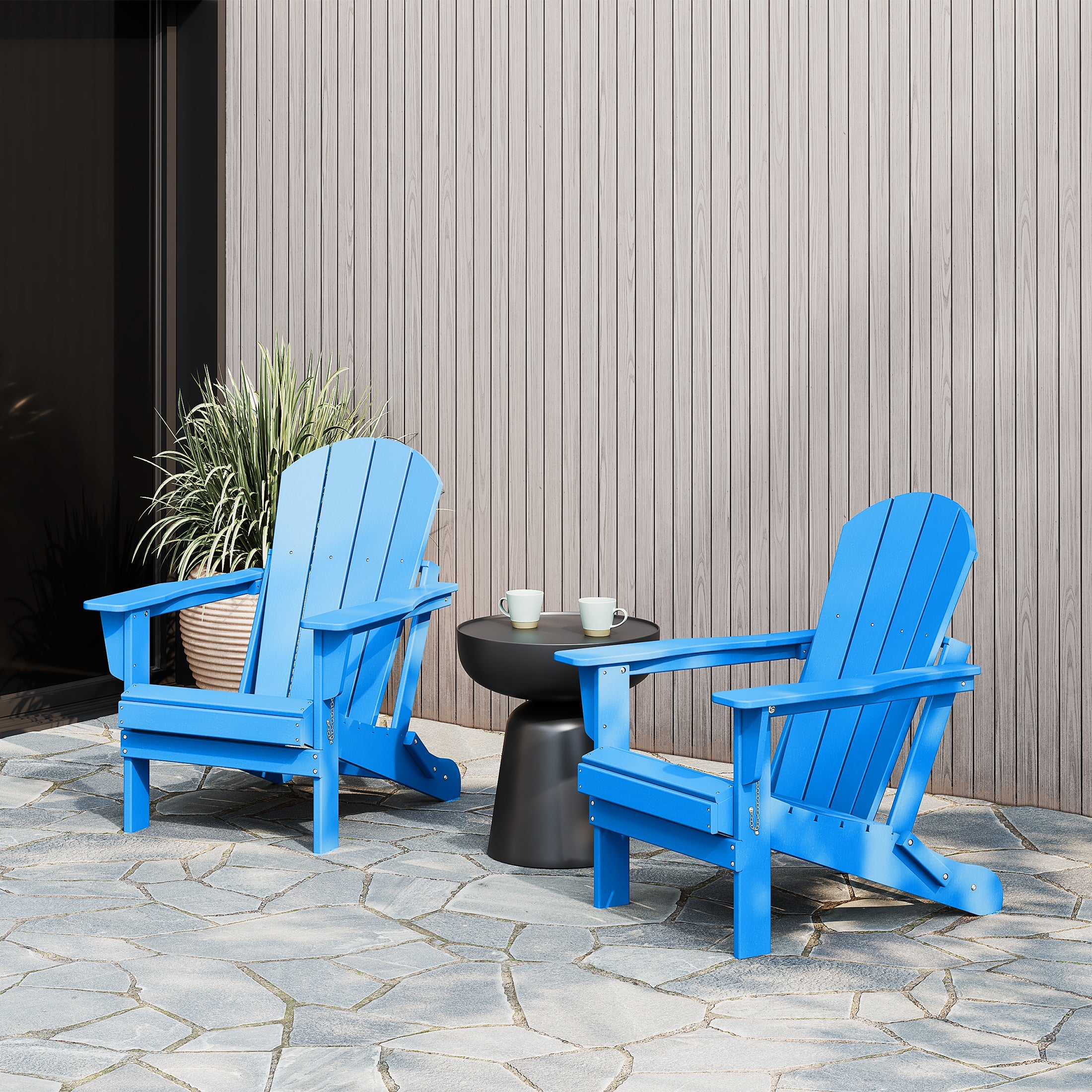 Paradise Westintrends 2 piece set outdoor folding Poly Adirondack chair