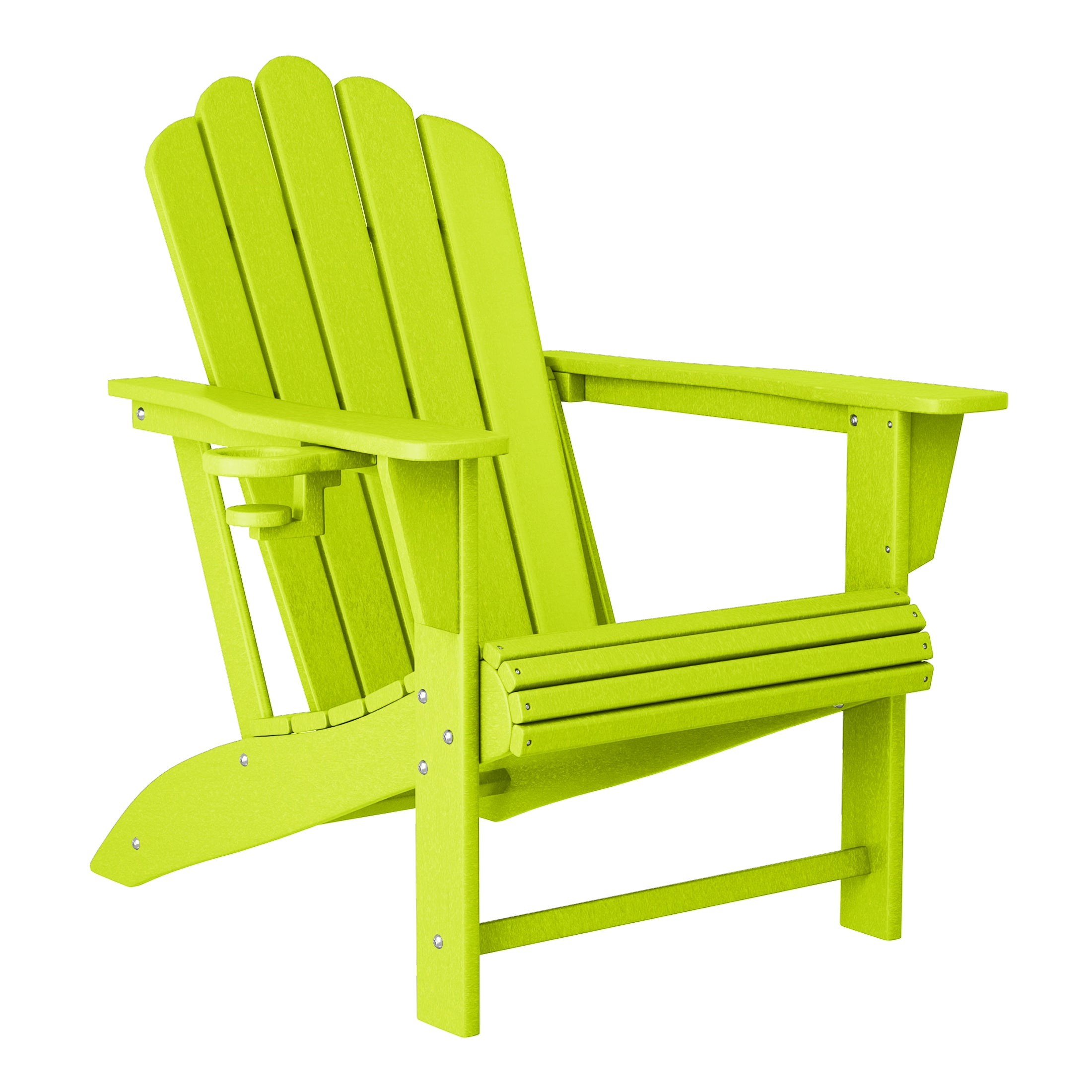 Lakeview Outdoor Patio HDPE Adirondack Chairs With Cup Holders (Set of 2)