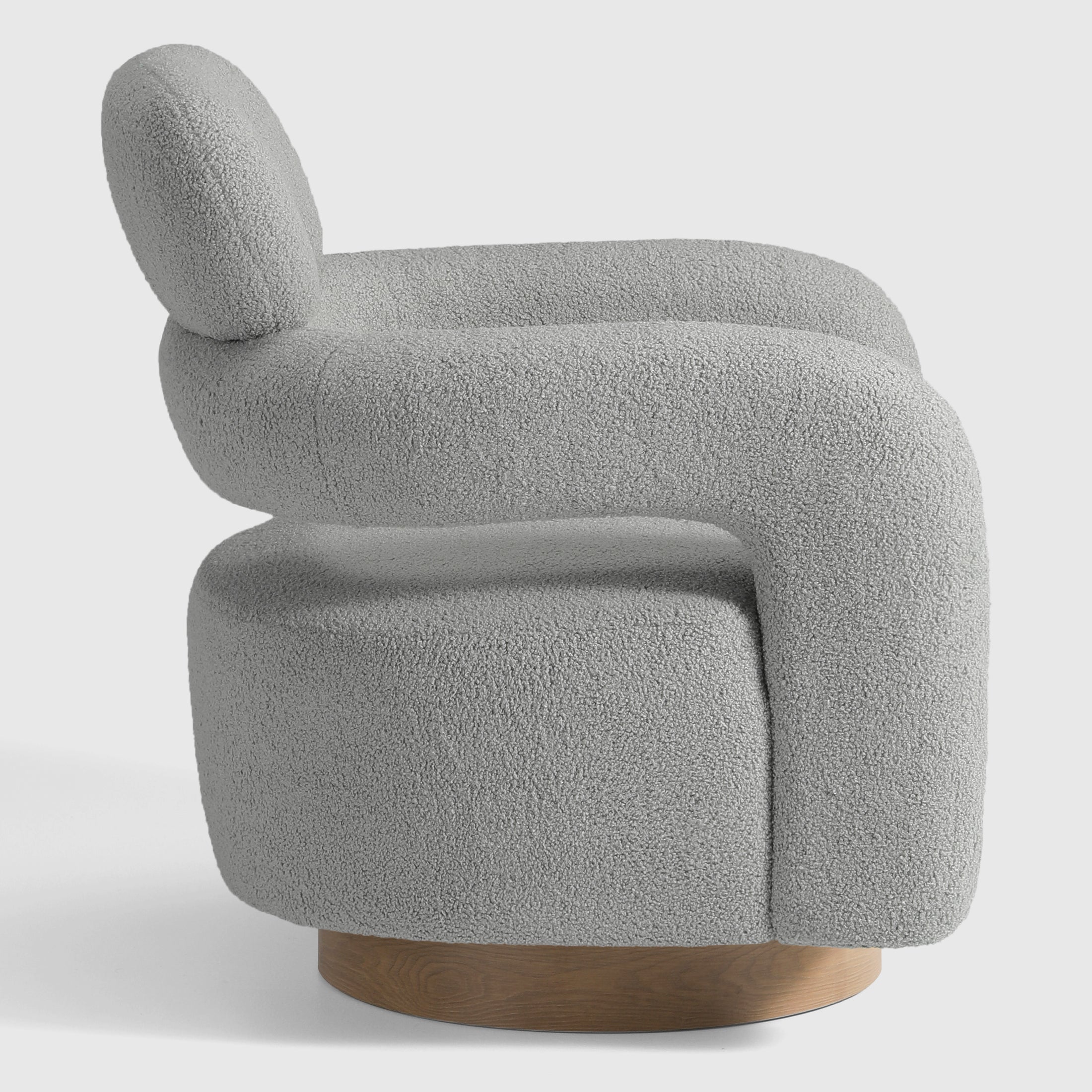 Celine Mid-Century Modern Sherpa Swivel Barrel Accent Chair
