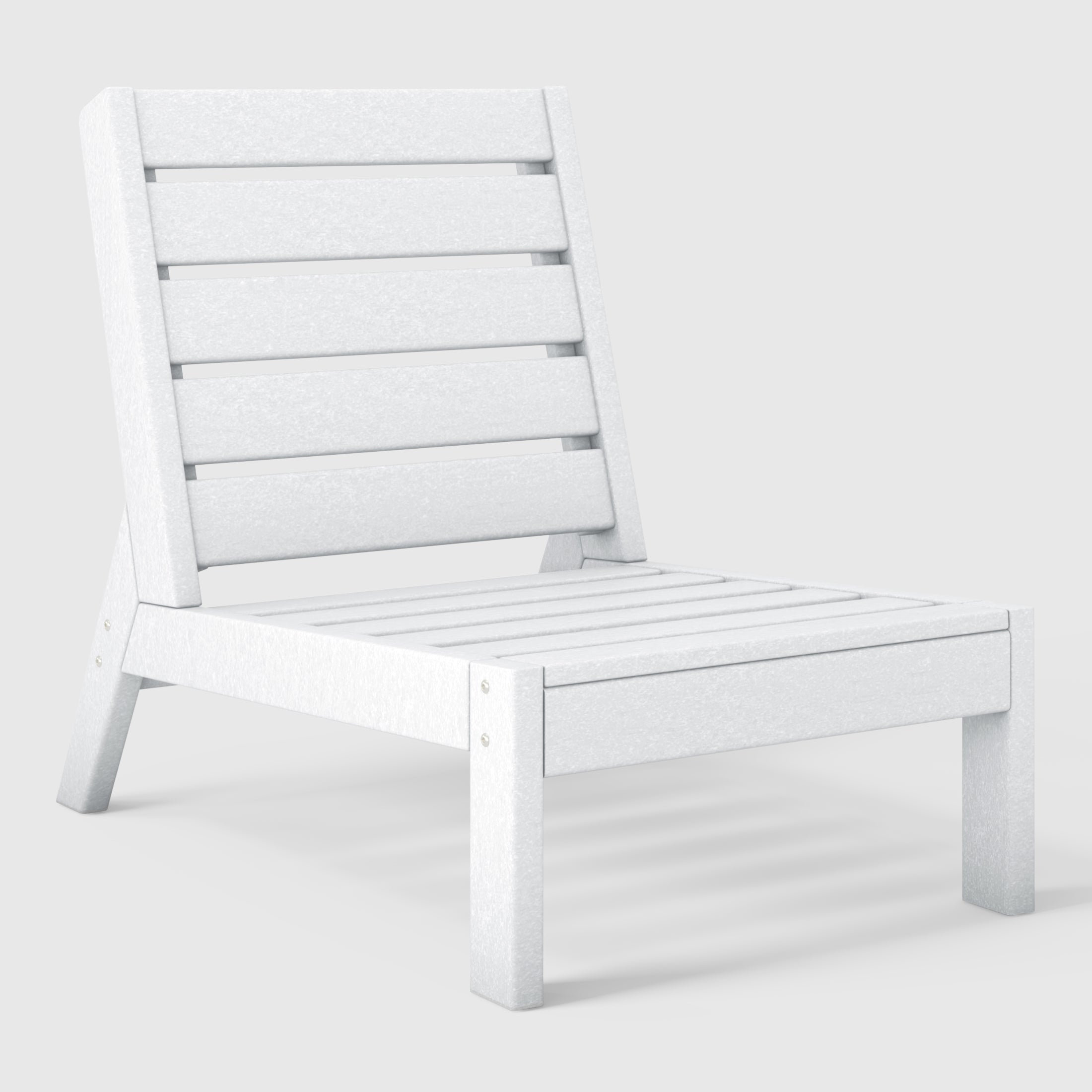 Portsmouth Outdoor HDPE Deep Seating Modular Armless Patio Chair with Patio Cushions