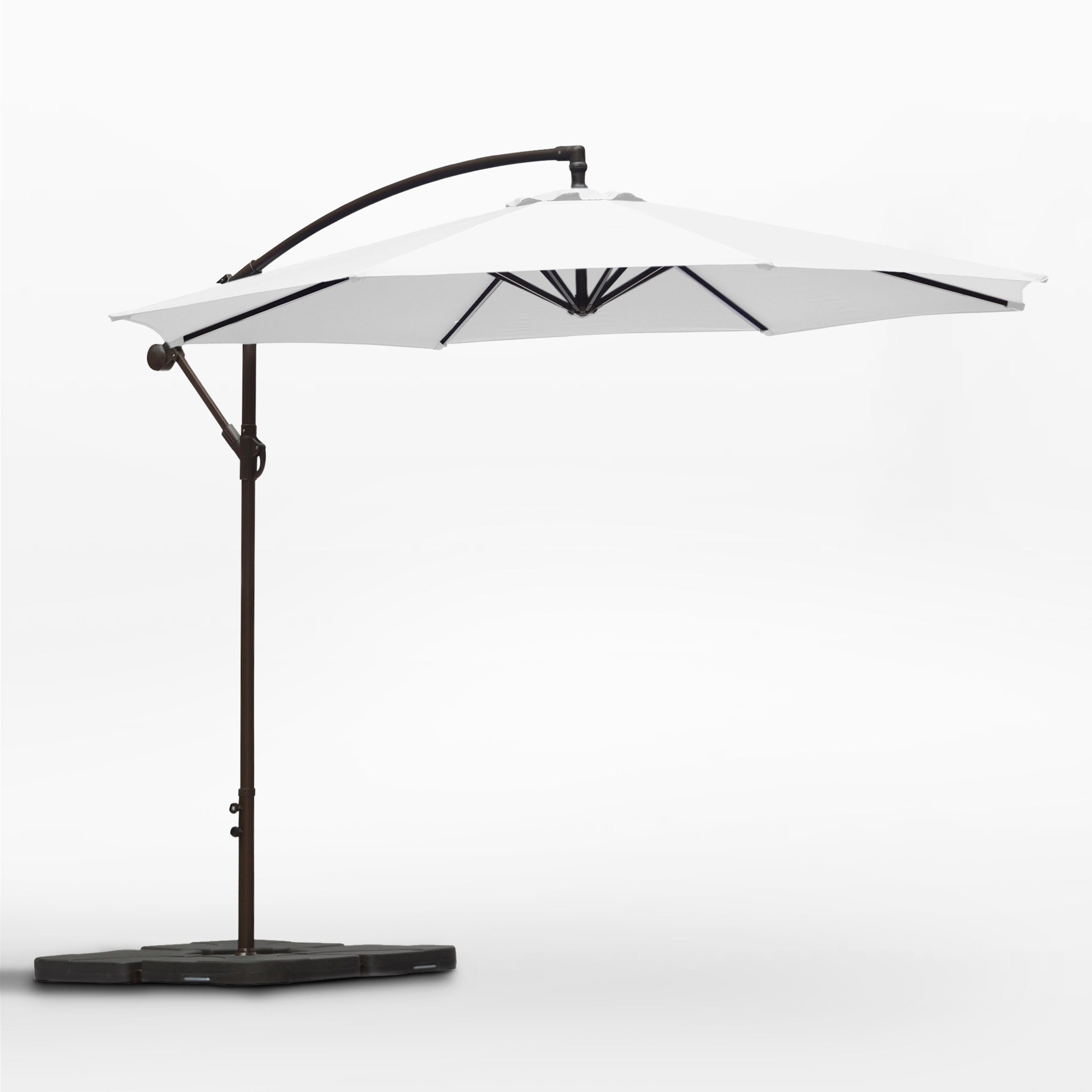Elm 10 ft. Outdoor / Patio Cantilever Hanging Umbrella with weight base kit