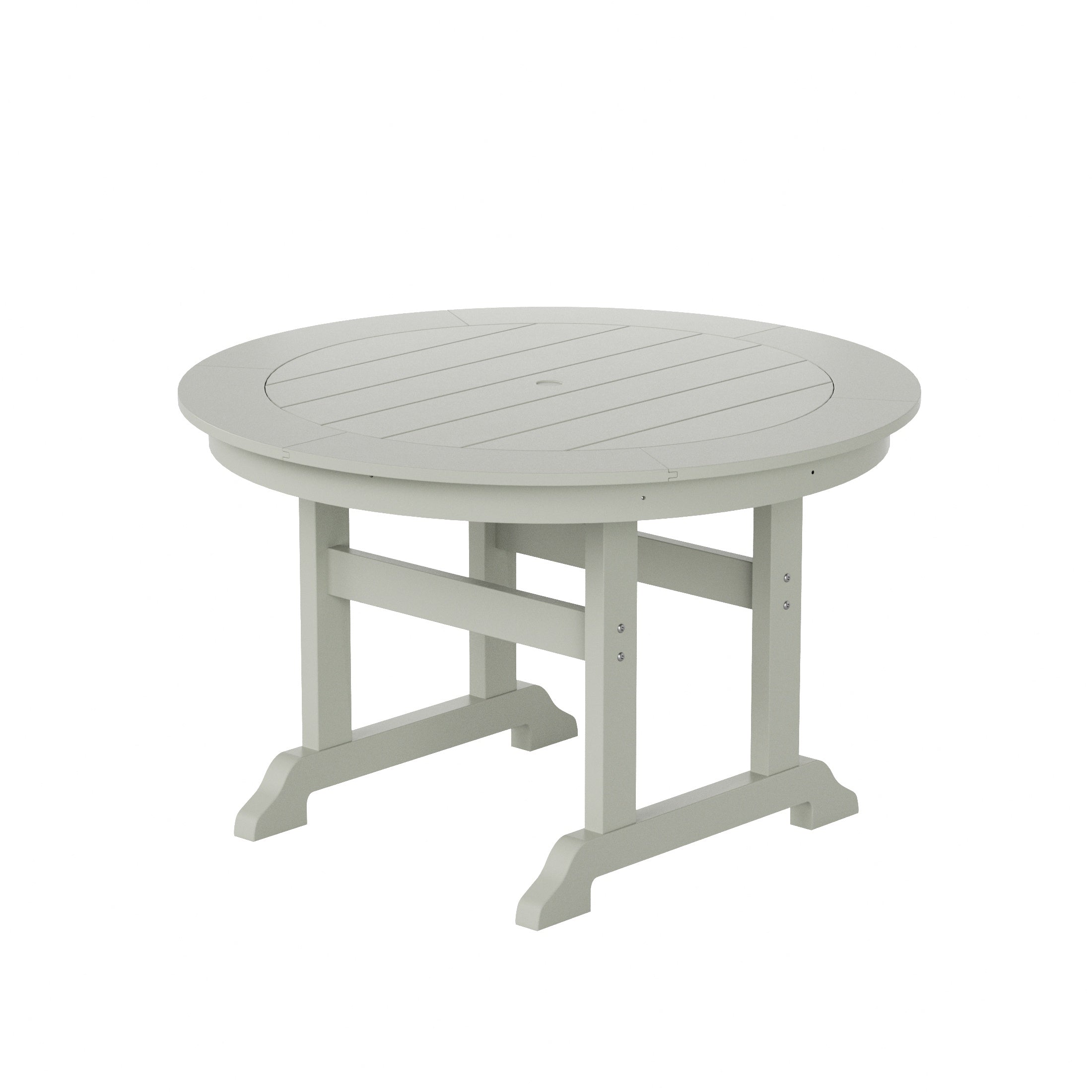 Paradise 5-Piece HDPE Round Patio Dining Table Set with Foldable Chairs