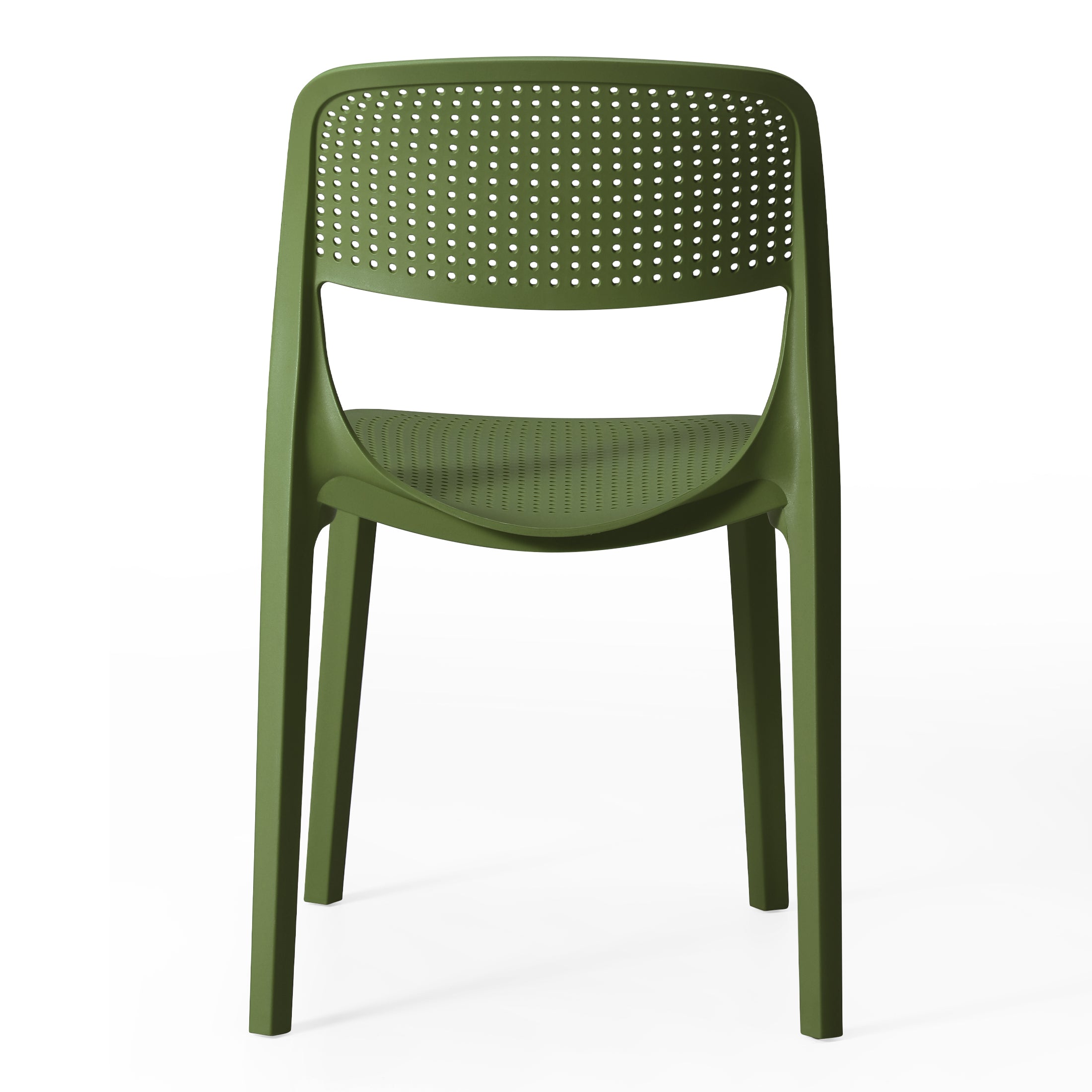Sunshine Modern Stackable Plastic Resin Patio Dining Side Chair (Set of 2)