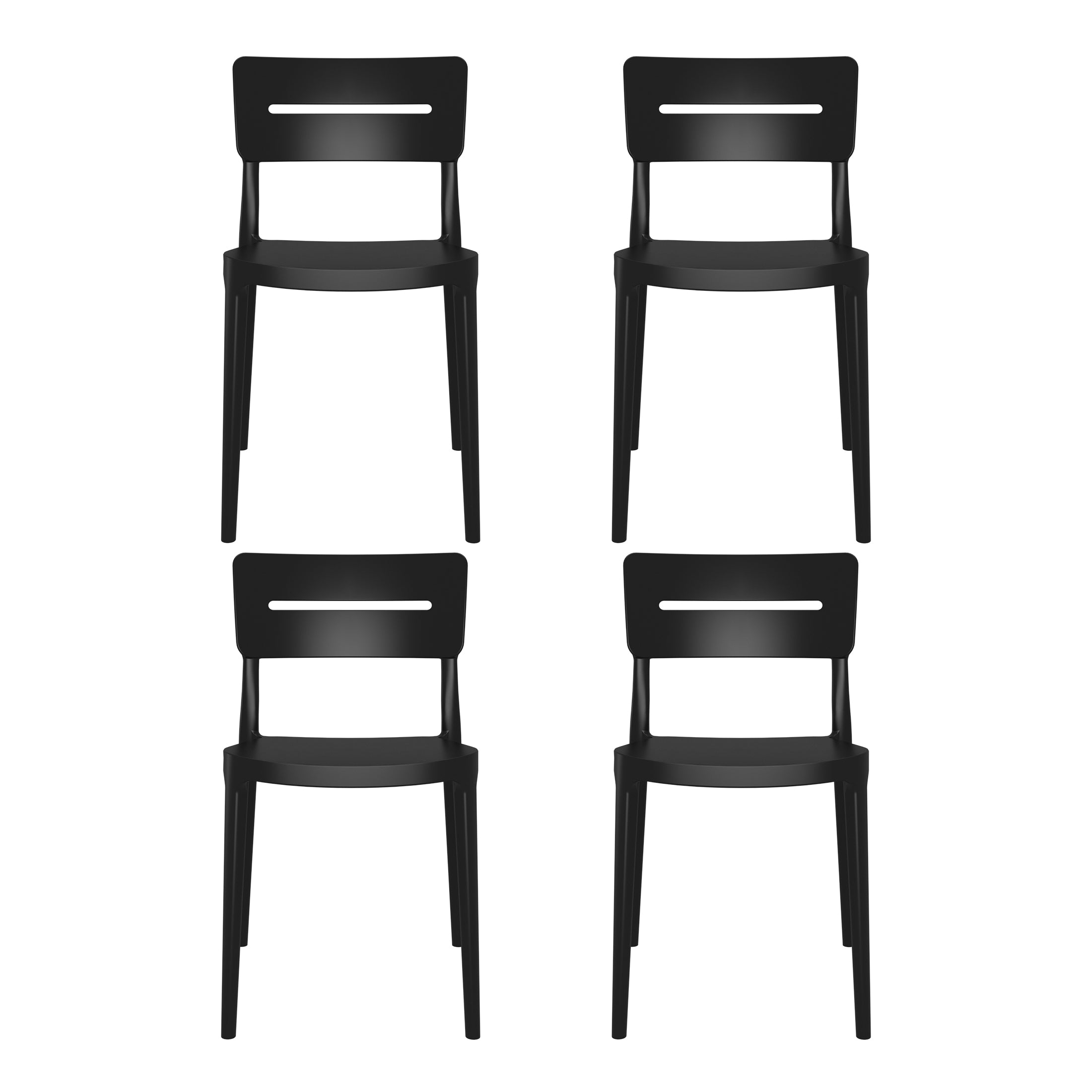Sunshine Outdoor Modern Stackable Plastic Patio Dining Chairs (Set of 4)