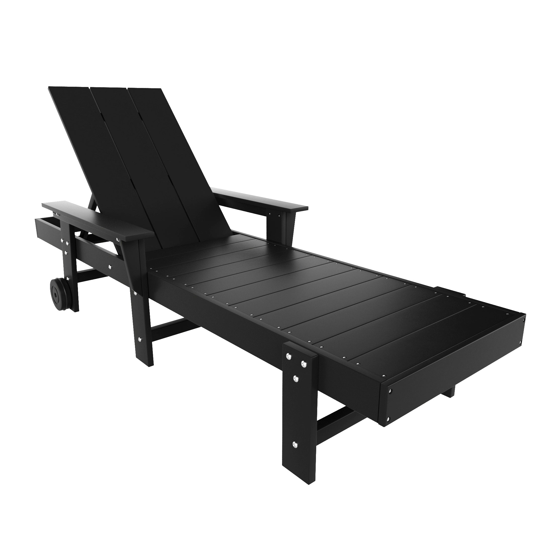 Palms Modern Reclining Chaise Lounge With Arms & Wheels