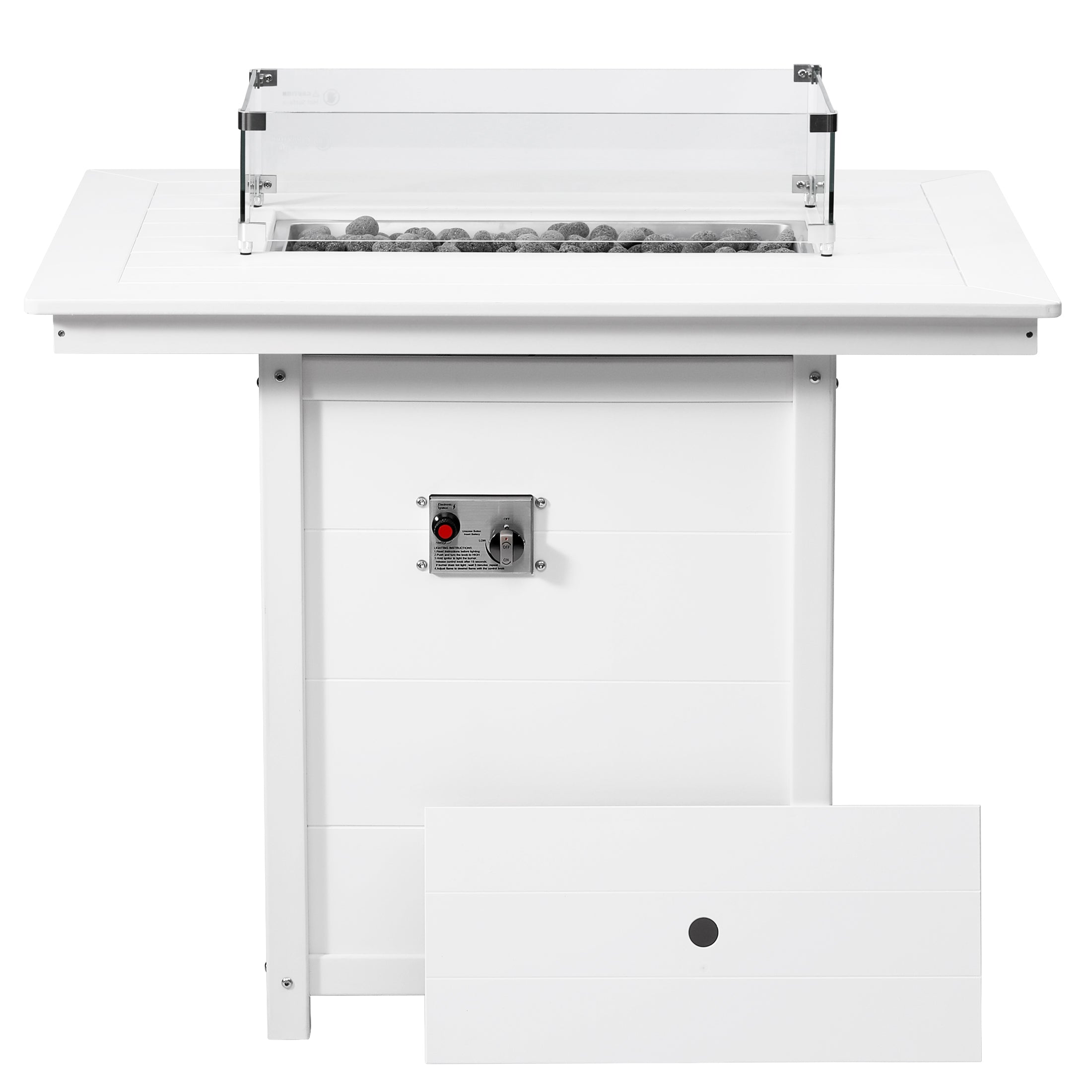 Sol 46" Modern Outdoor Patio Gas Propane Rectangle Fire Pit Table