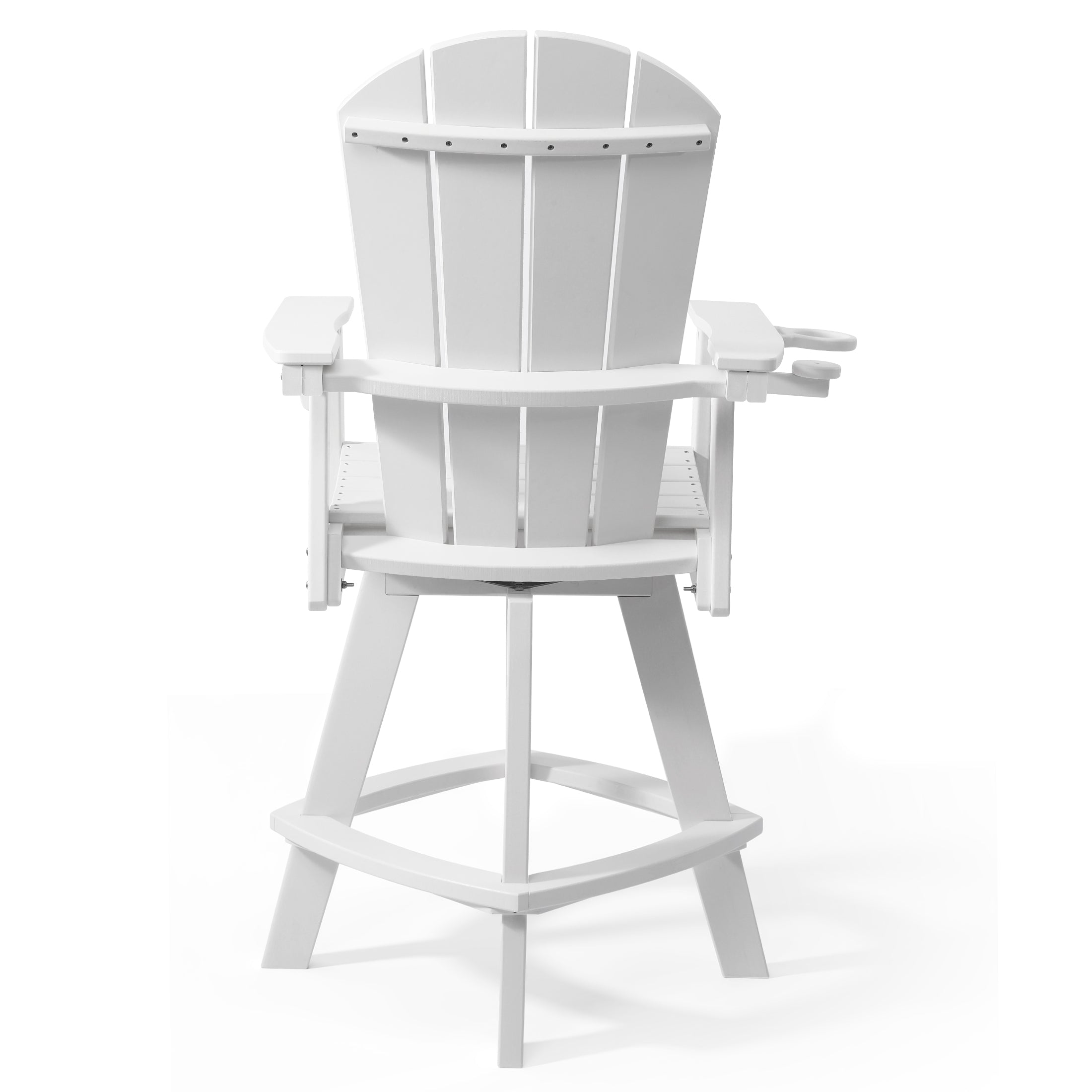 Paradise Outdoor HDPE Swivel Adirondack Bar Height Chair With Cup Holder