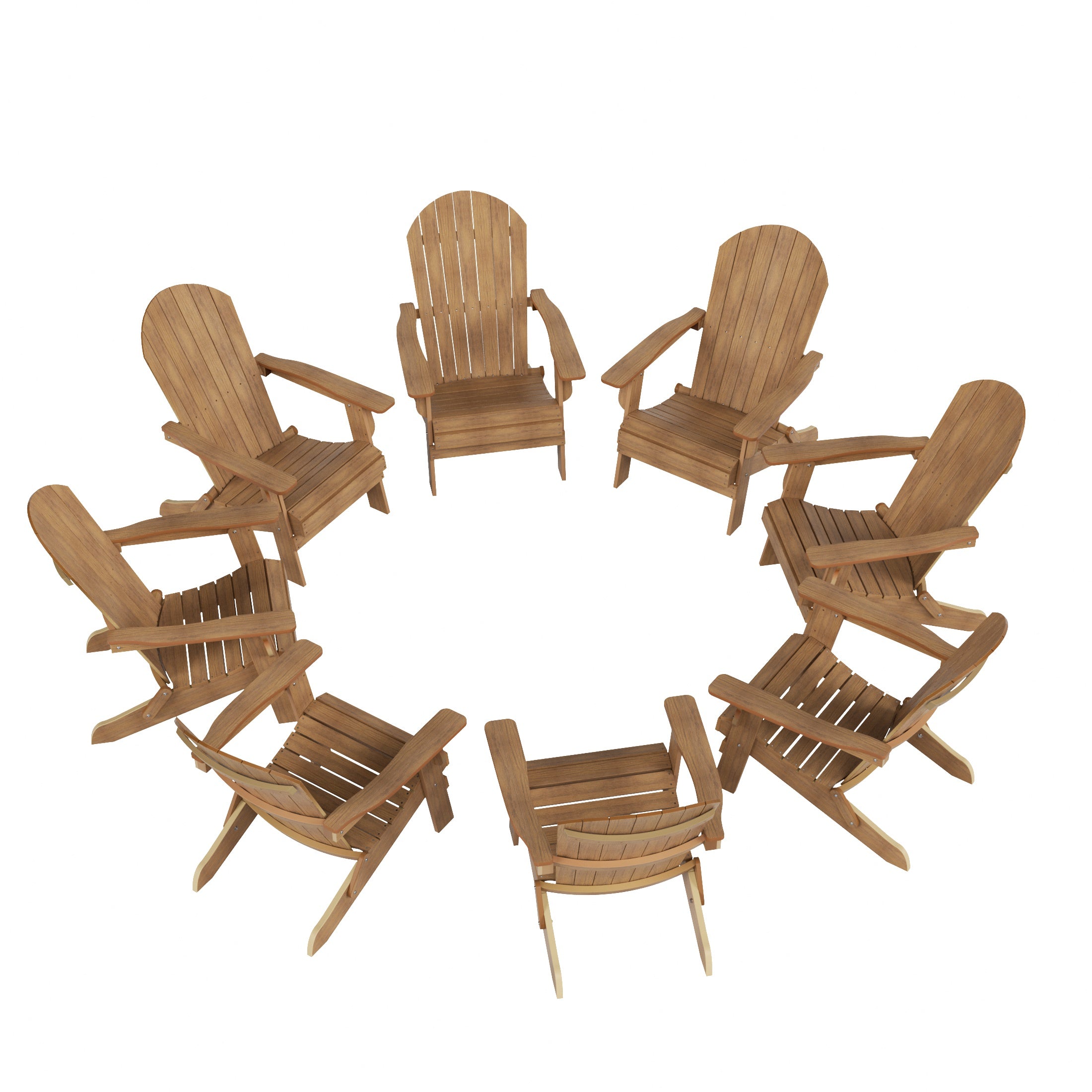 Florence HIPS Outdoor Folding Adirondack Seashell Chair (Set of 8)