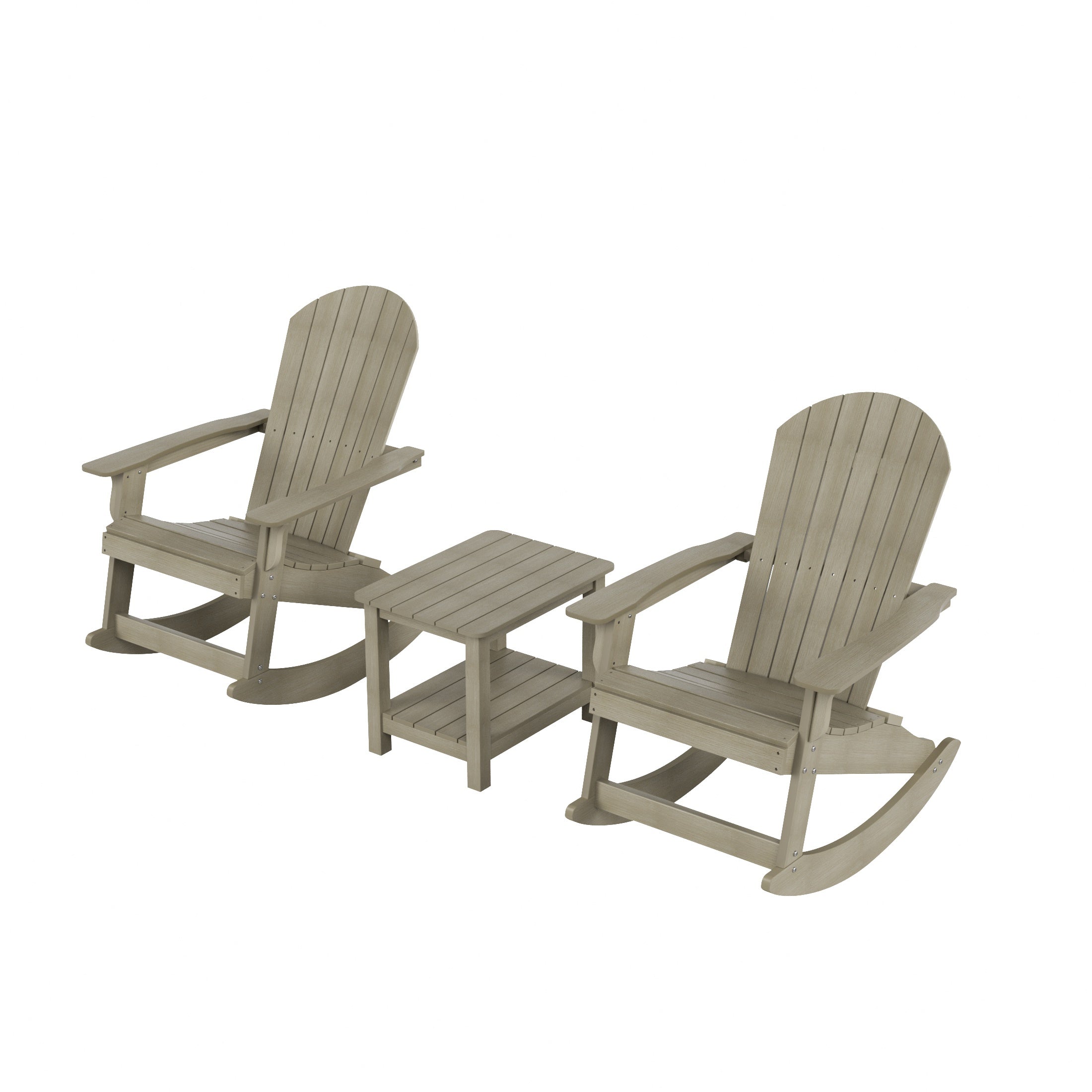 Florence 3-Piece HIPS Outdoor Rocking Adirondack Chair With Side Table