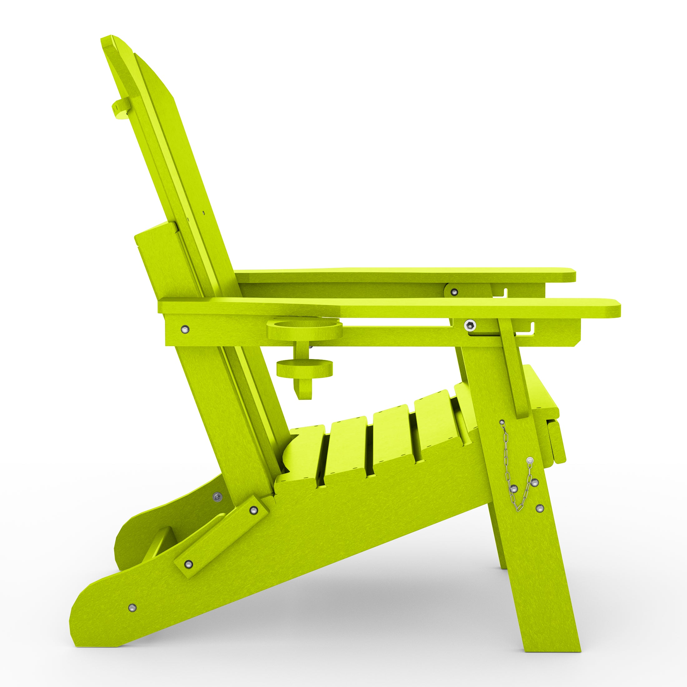 Paradise 2-Piece Outdoor Folding Adjustable Adirondack Chair with Cup Holder & Hideaway Ottoman and 18" Side Table