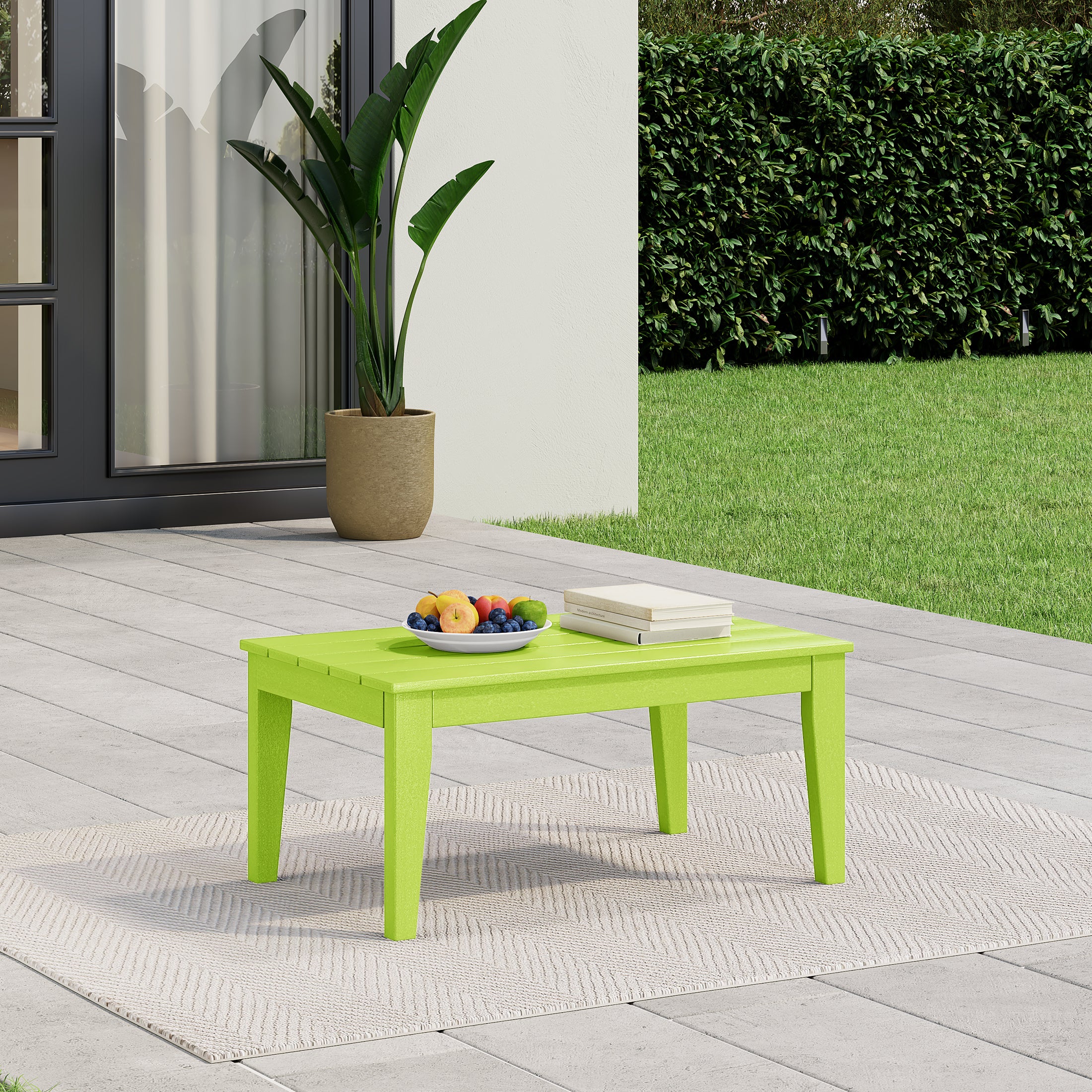 Paradise Low Outdoor HDPE Patio Rectangle Coffee Table