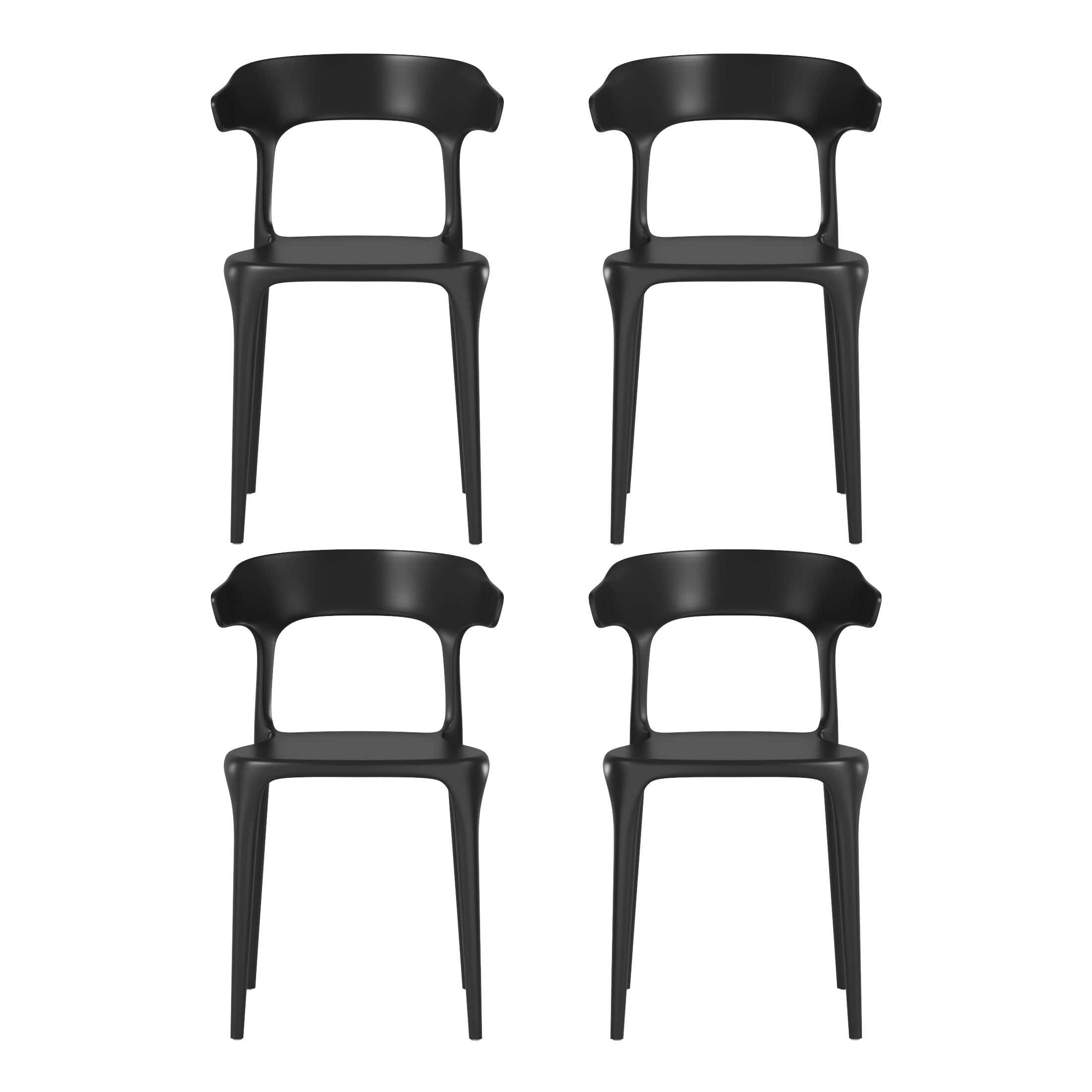 Sunshine Modern Stackable Resin Plastic Patio Dining Chair (Set of 4)