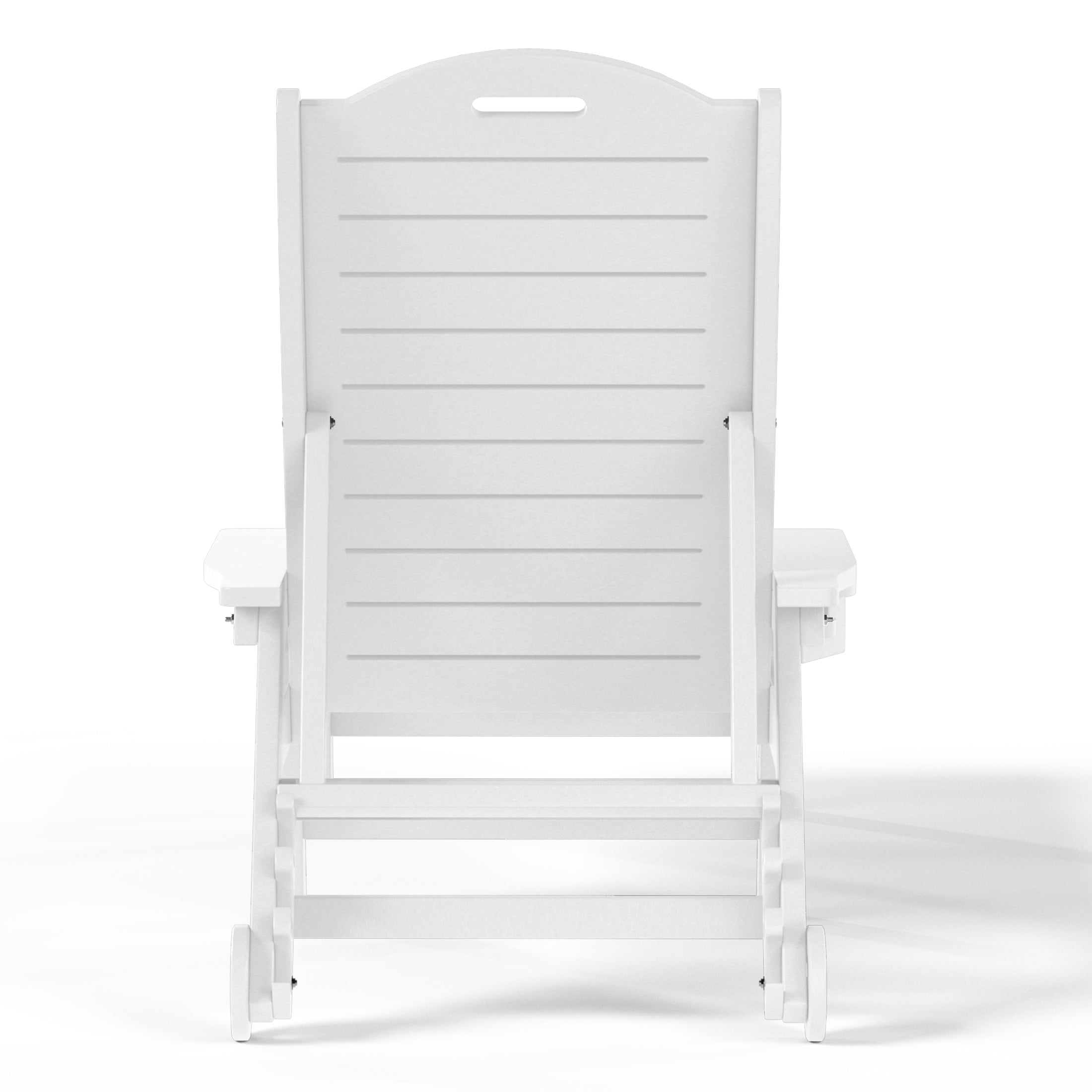 Lago Outdoor HDPE Patio Chaise Lounge With Wheels & Cup Holder