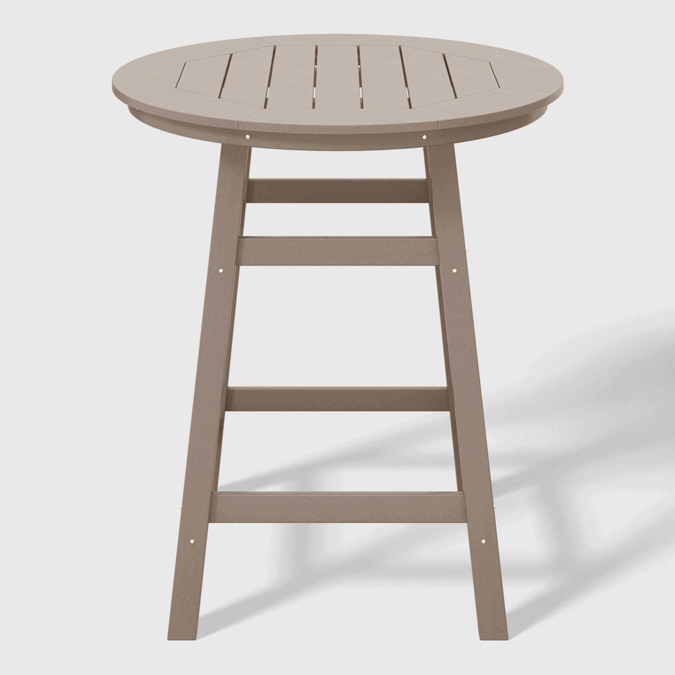 Paradise 5-Piece HDPE Outdoor Patio Dining Bar Bistro Table Set with Counter High Round Bar Stools