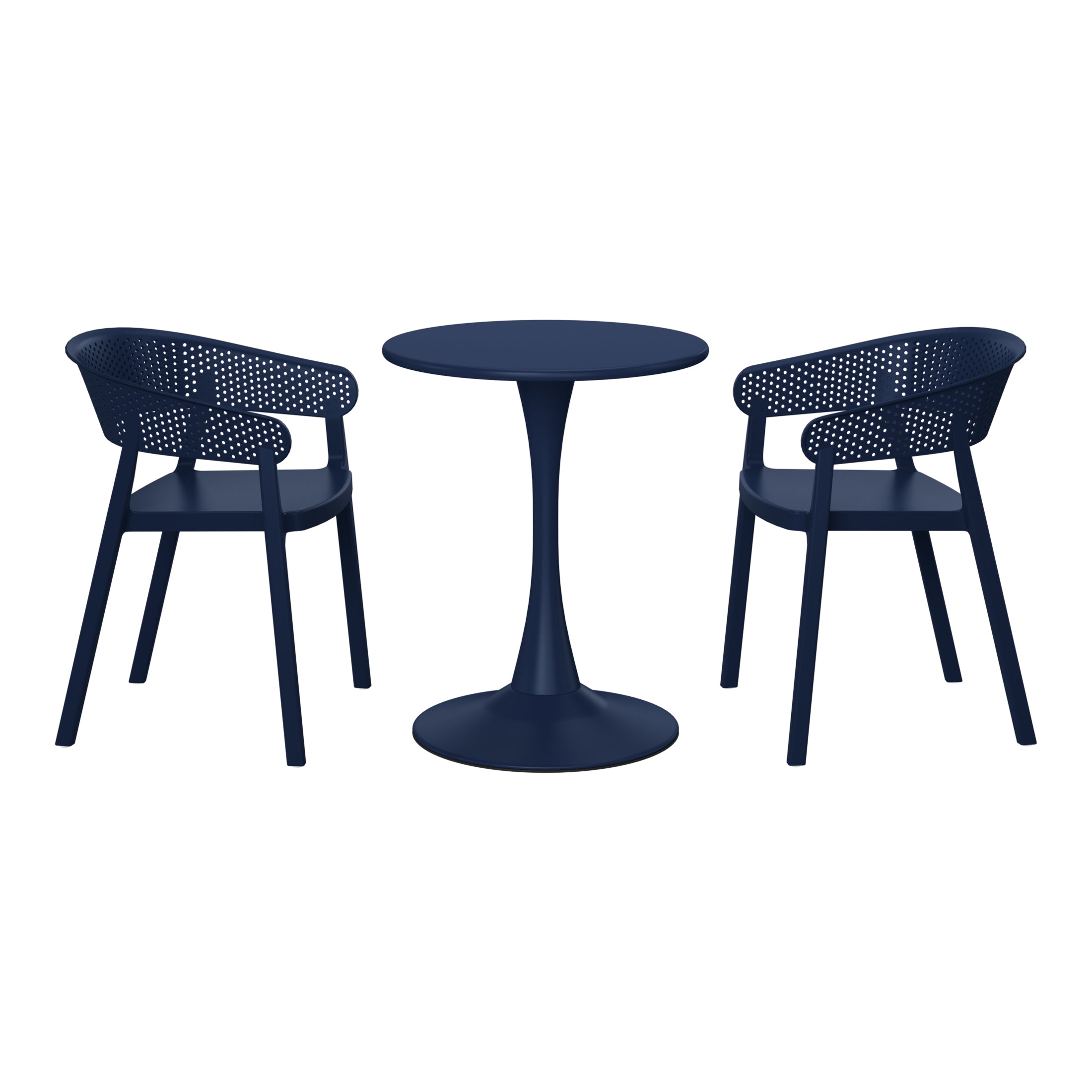 Sunshine 3-Piece Indoor Outdoor Metal Patio Dining Table Set With Stackable Patio Chairs