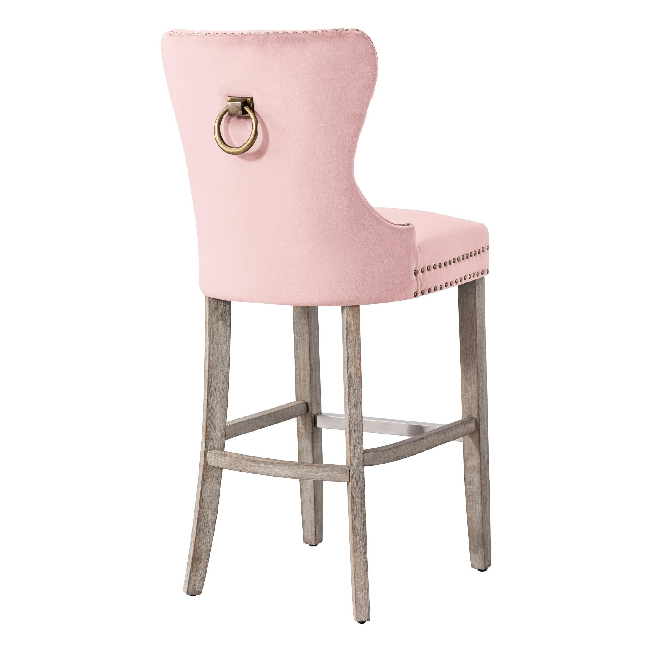 Pink and grey bar stools top